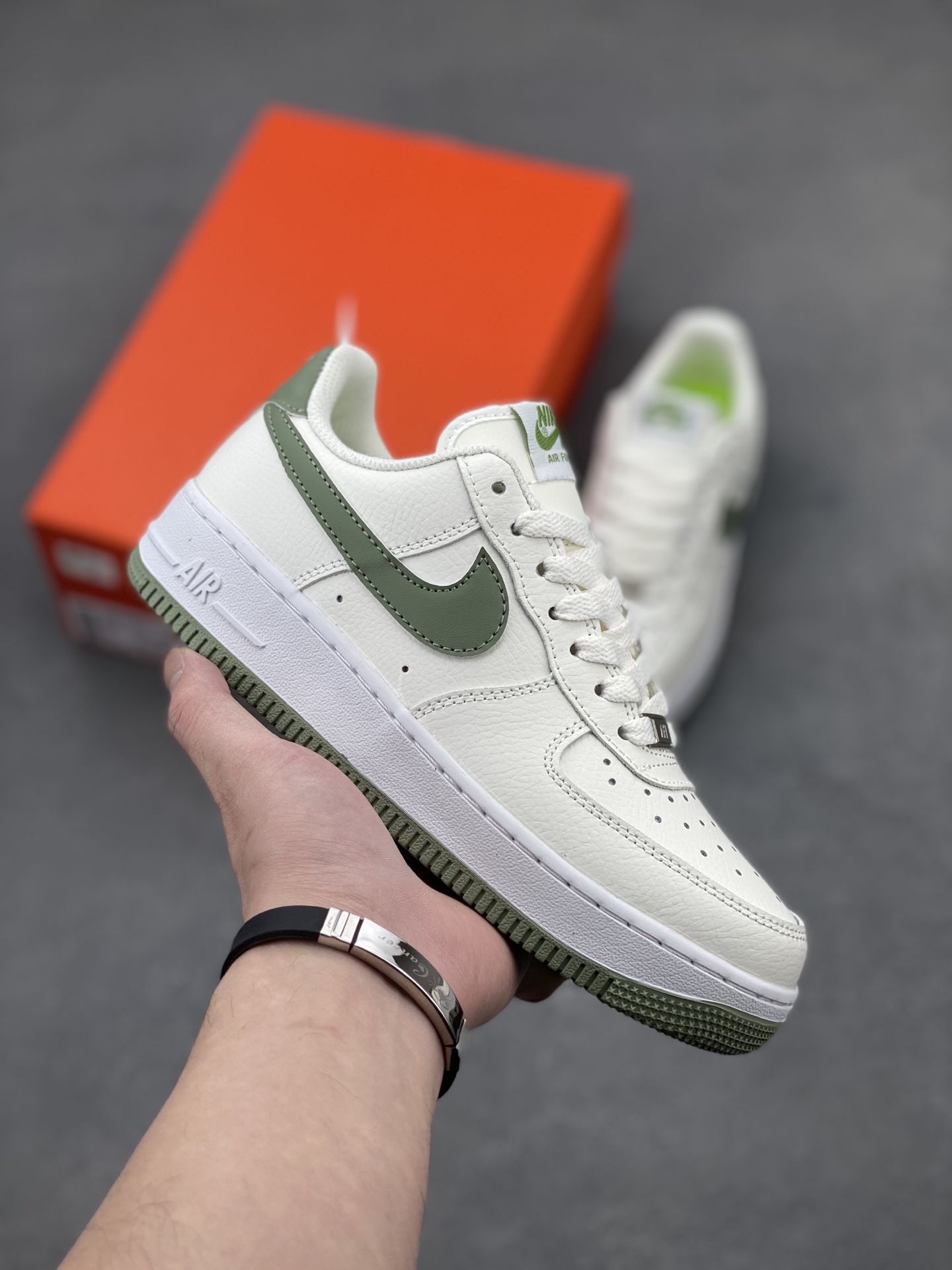 Nike Air Force 1 Low Casual Sneakers - White/Olive Green - DV3808-106 2 i1742747265862 6551 0 0