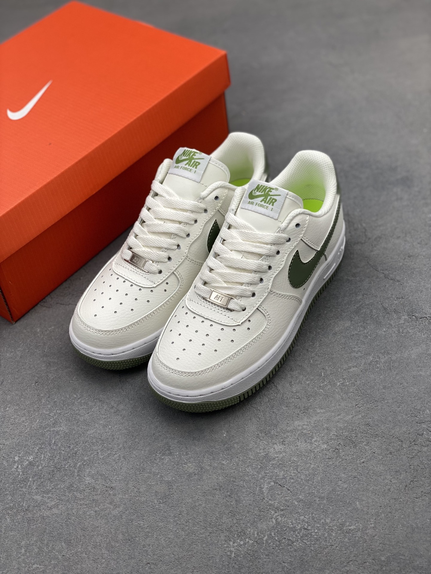 Nike Air Force 1 Low Casual Sneakers - White/Olive Green - DV3808-106 9 i1742747265922 5713 0 7