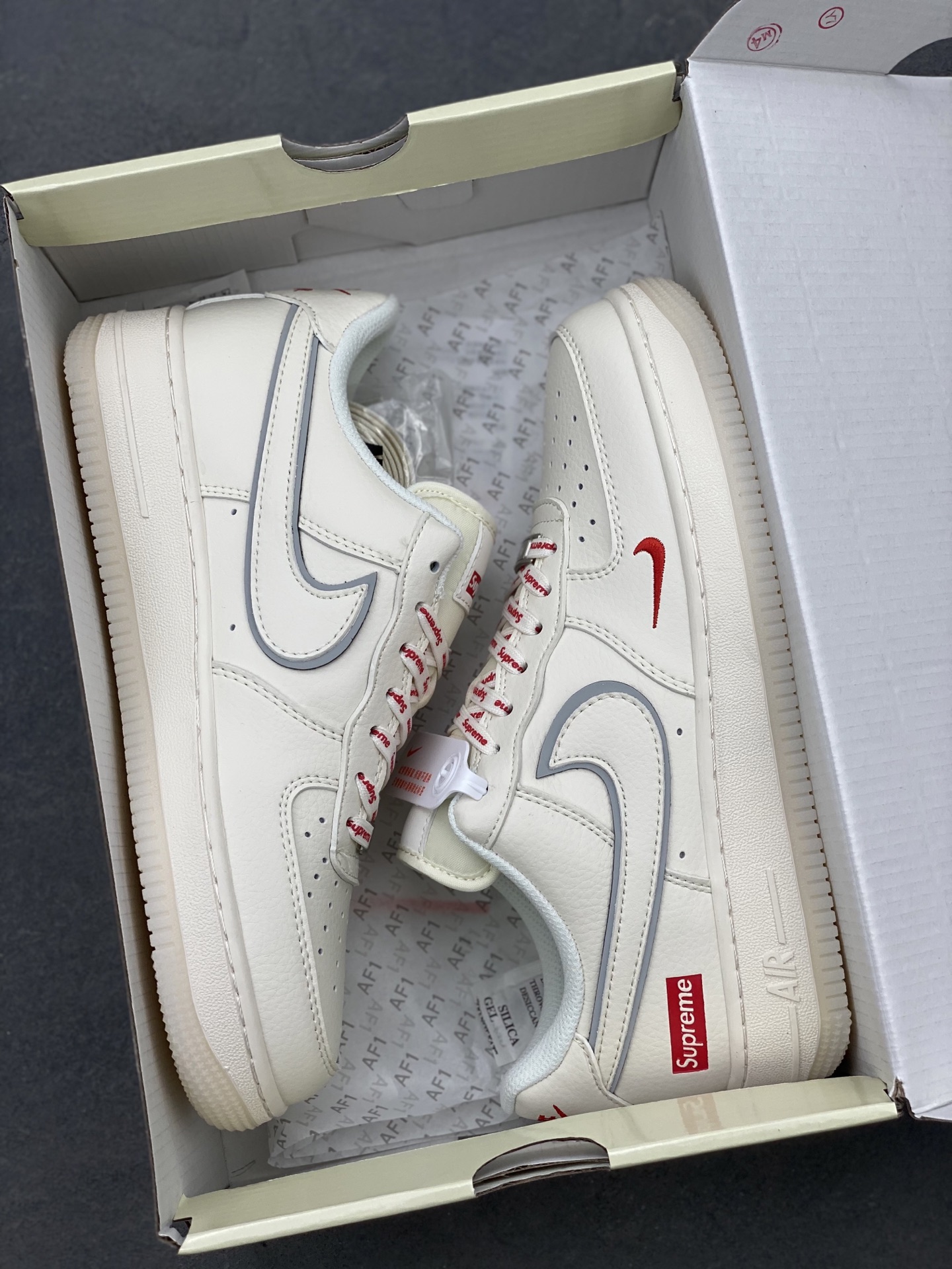 Nike Air Force 1 '07 Low Supreme Collab Sneakers - Cream/White 10 i1742834298303 8486 0 8