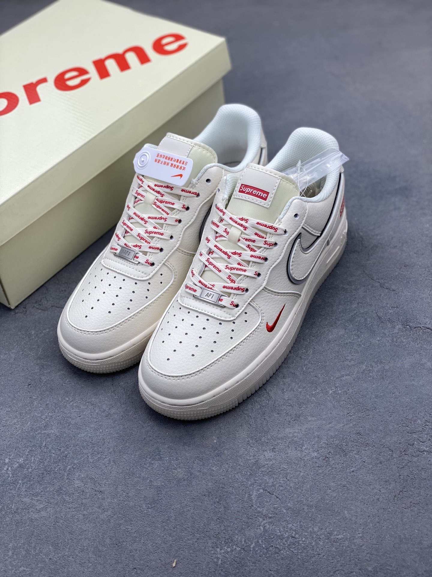 Nike Air Force 1 '07 Low Supreme Collab Sneakers - Cream/White 9 i1742834315904 5661 0 7