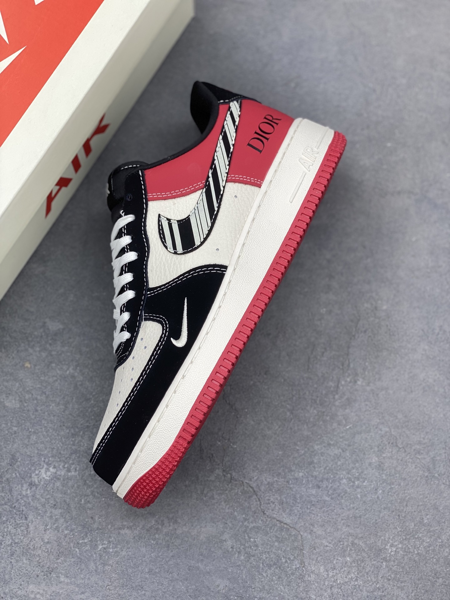 Nike Air Force 1 '07 Low Dior Collab Red Black Zebra Print Sneakers 8 i1742834473068 1498 0 6