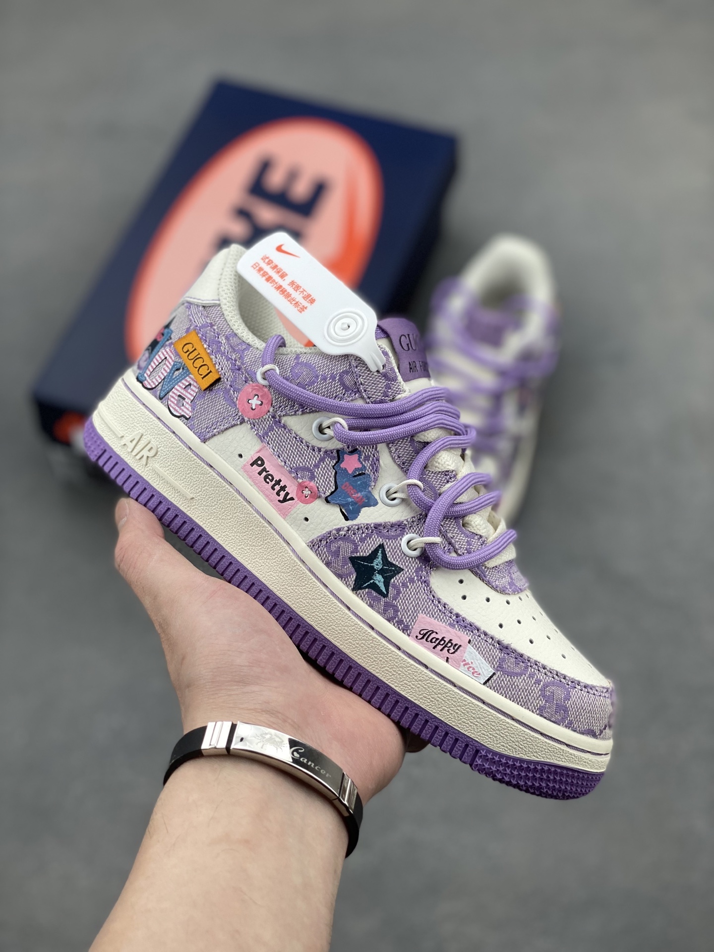 Nike Air Force 1 Low Purple Star Sneakers with Gucci Accents 2 i1742834516087 5538 0 0