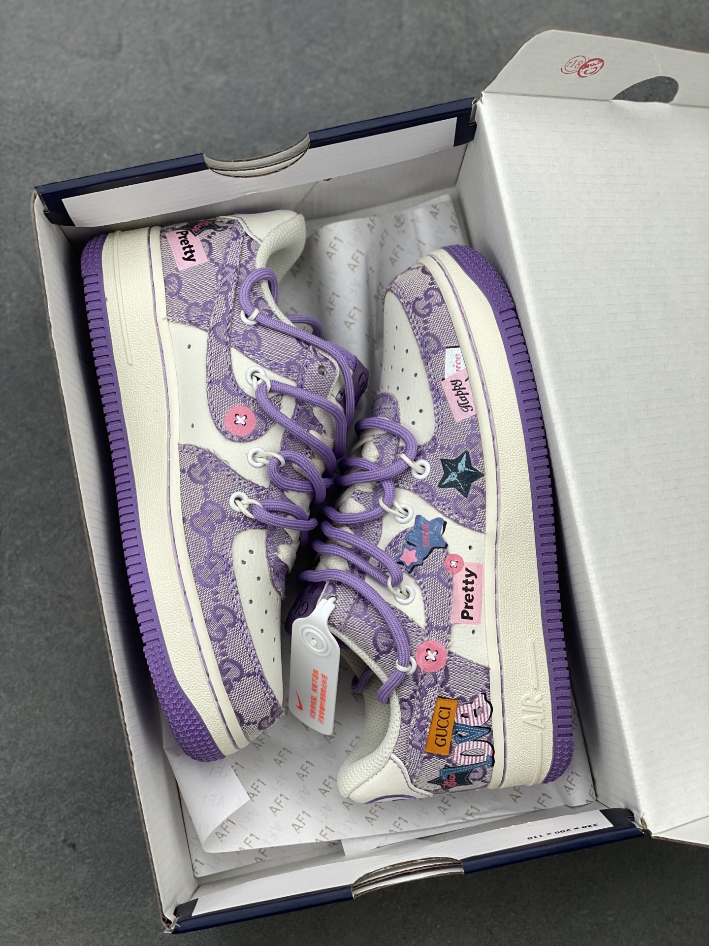 Nike Air Force 1 Low Purple Star Sneakers with Gucci Accents 10 i1742834516695 90 0 8