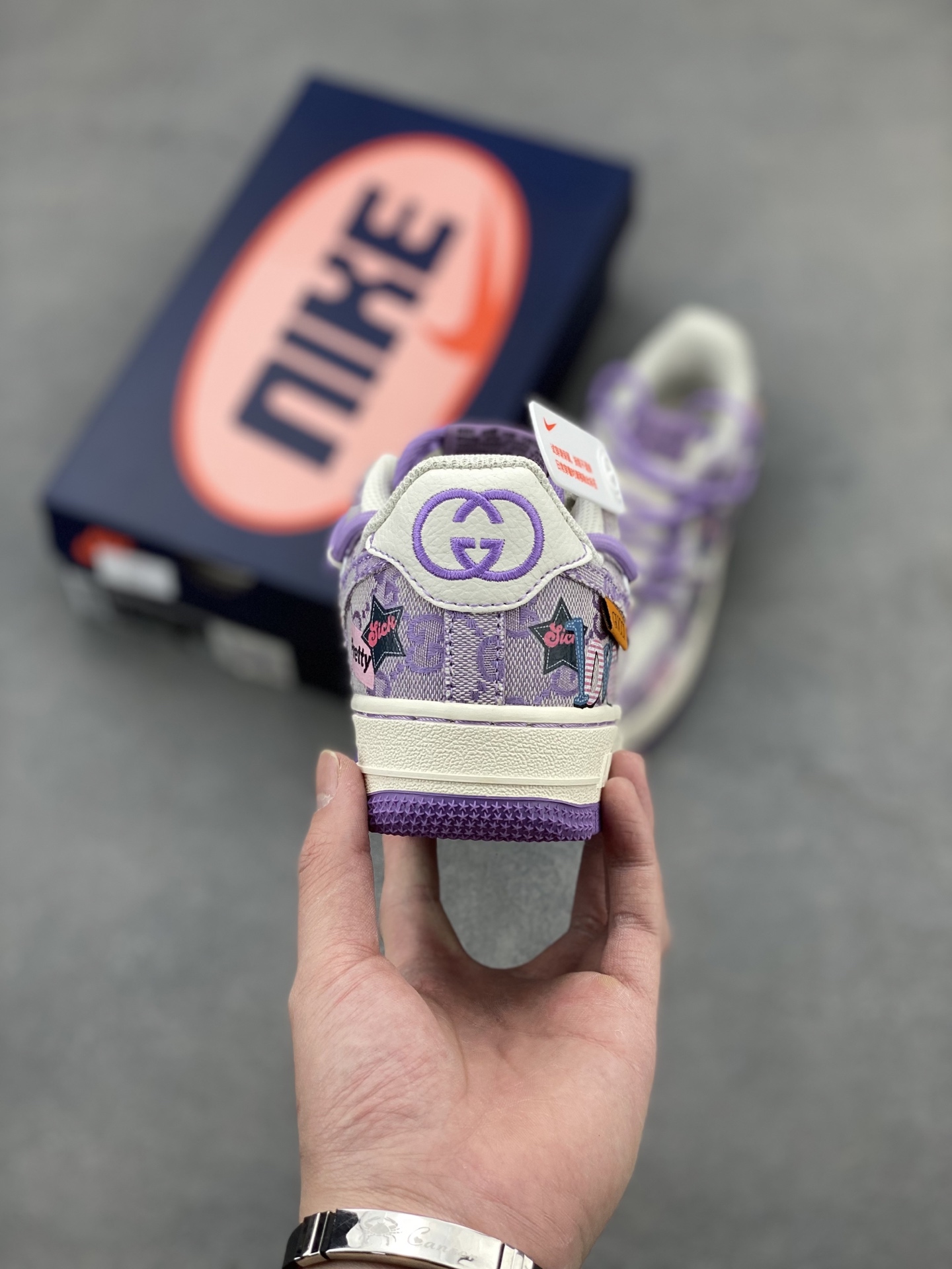 Nike Air Force 1 Low Purple Star Sneakers with Gucci Accents 5 i1742834526509 8828 0 3