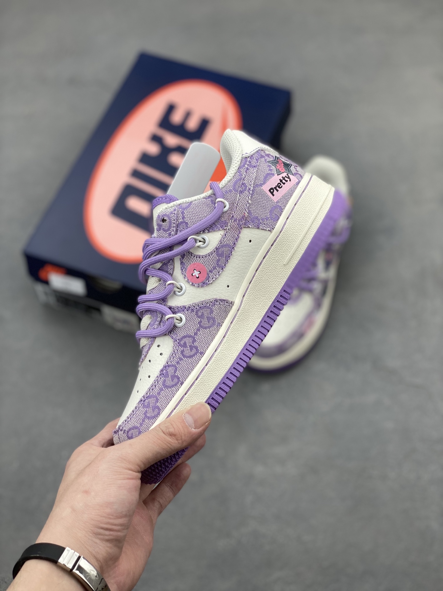 Nike Air Force 1 Low Purple Star Sneakers with Gucci Accents 4 i1742834526573 9239 0 2