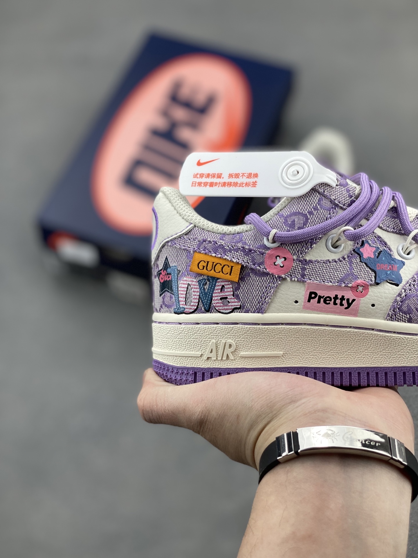 Nike Air Force 1 Low Purple Star Sneakers with Gucci Accents 6 i1742834536673 4302 0 4