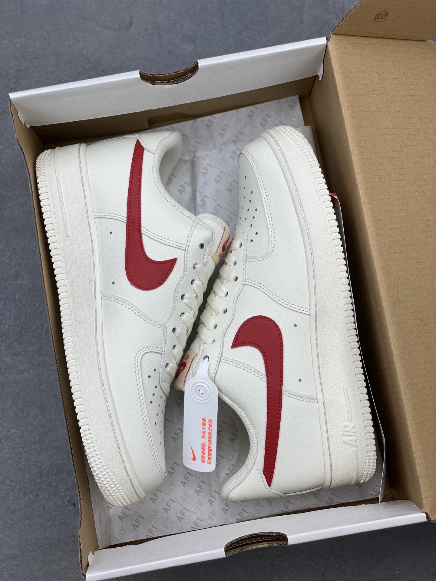 Nike Air Force 1 Low Casual Sneakers - Ivory/Red 10 i1742835153345 1007 0 8