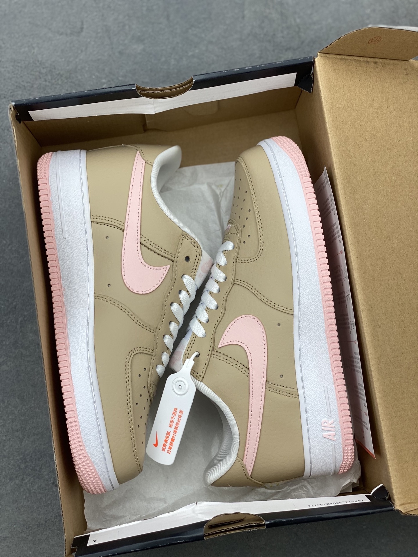 Nike Air Force 1 Low Casual Sneakers - Khaki/Pink - Style 845053-201 10 i1742835421965 1451 0 8