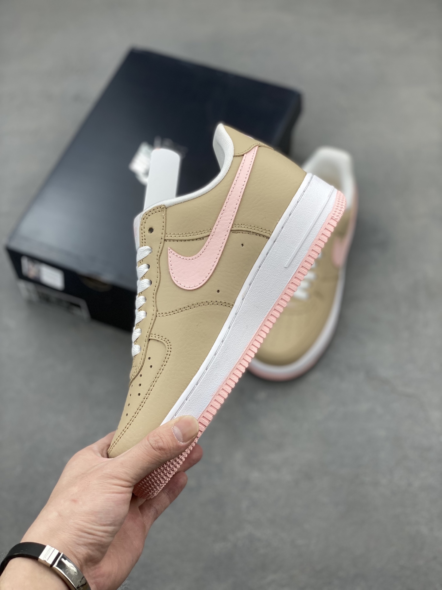 Nike Air Force 1 Low Casual Sneakers - Khaki/Pink - Style 845053-201 4 i1742835440332 8162 0 2