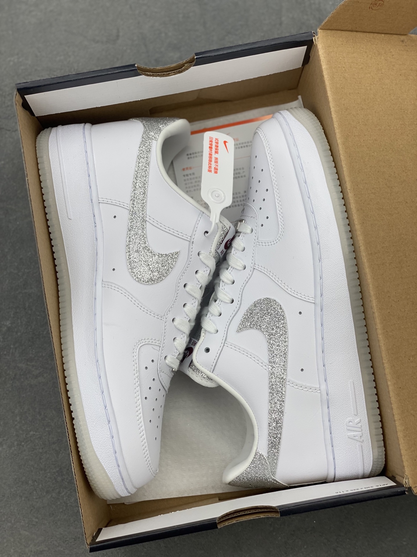 Nike Air Force 1 '07 Low White/Silver Glitter Women's Sneakers 10 i1743006560656 8532 0 8