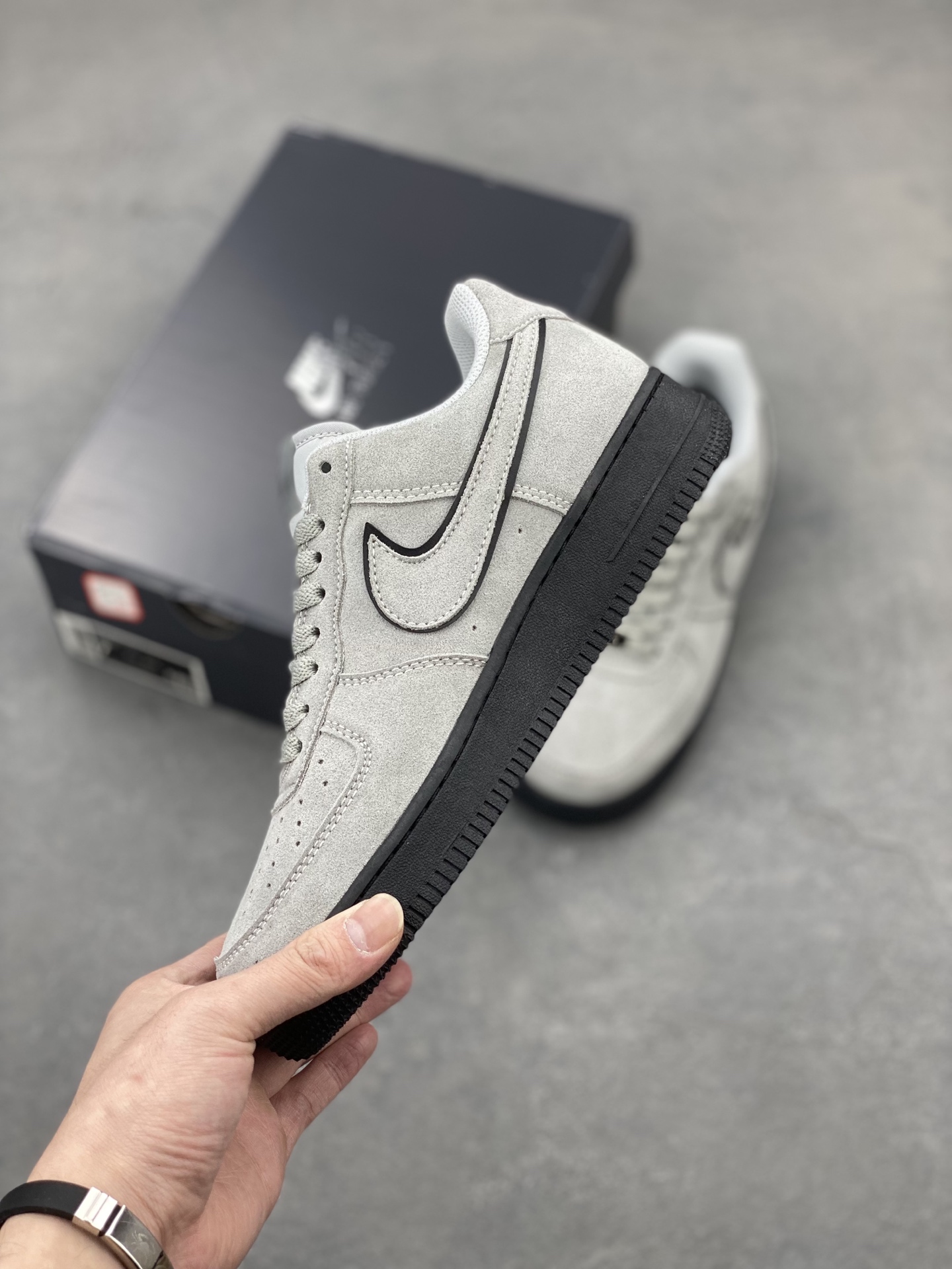 Nike Air Force 1 '07 Low Grey Suede Black Sole HQ1966-001 Sneakers 4 i1743179707706 3793 0 2