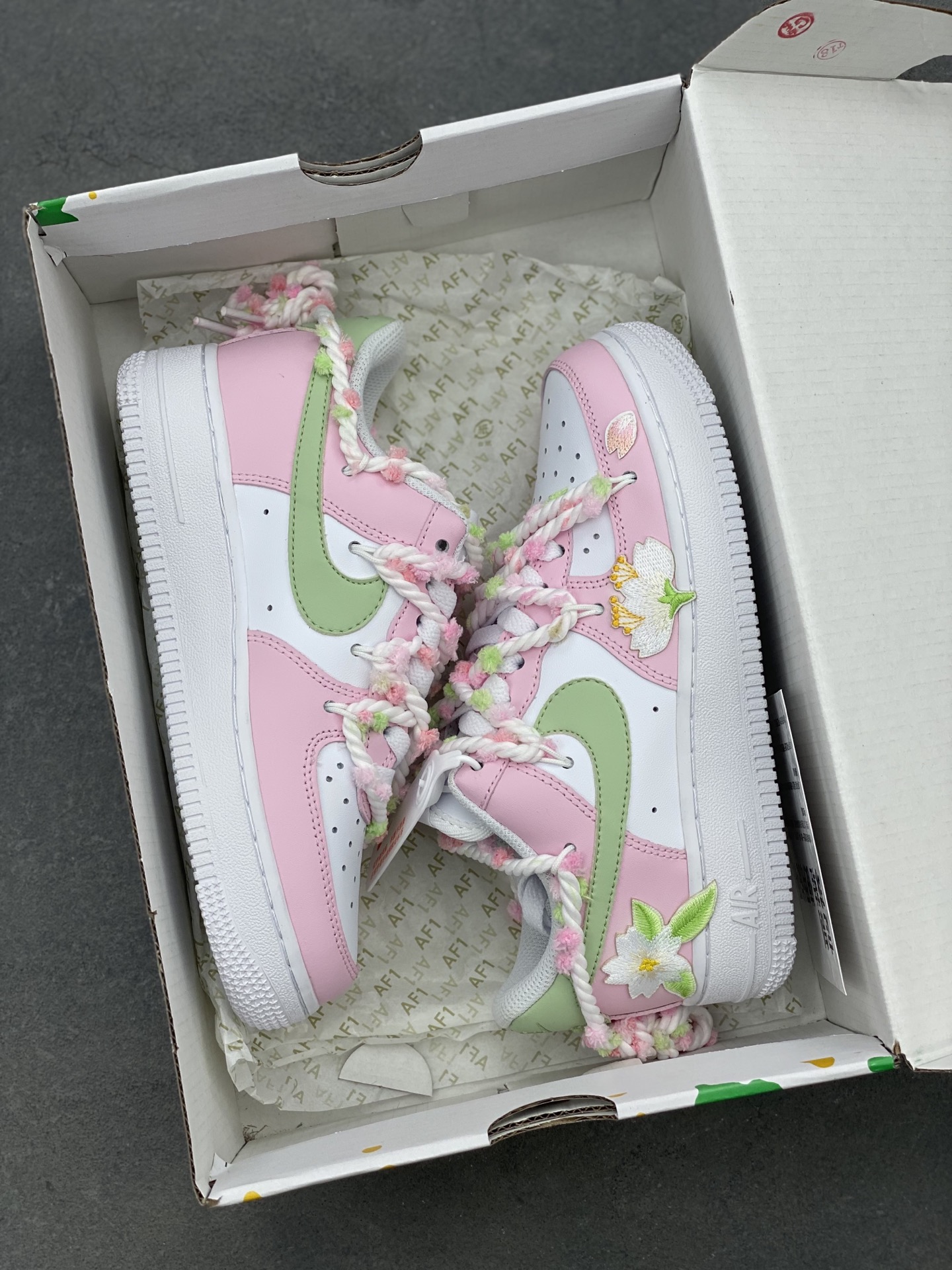 Nike Air Force 1 '07 Low White Pink Green Blossom Women's Sneakers 10 i1743279292304 6970 0 8