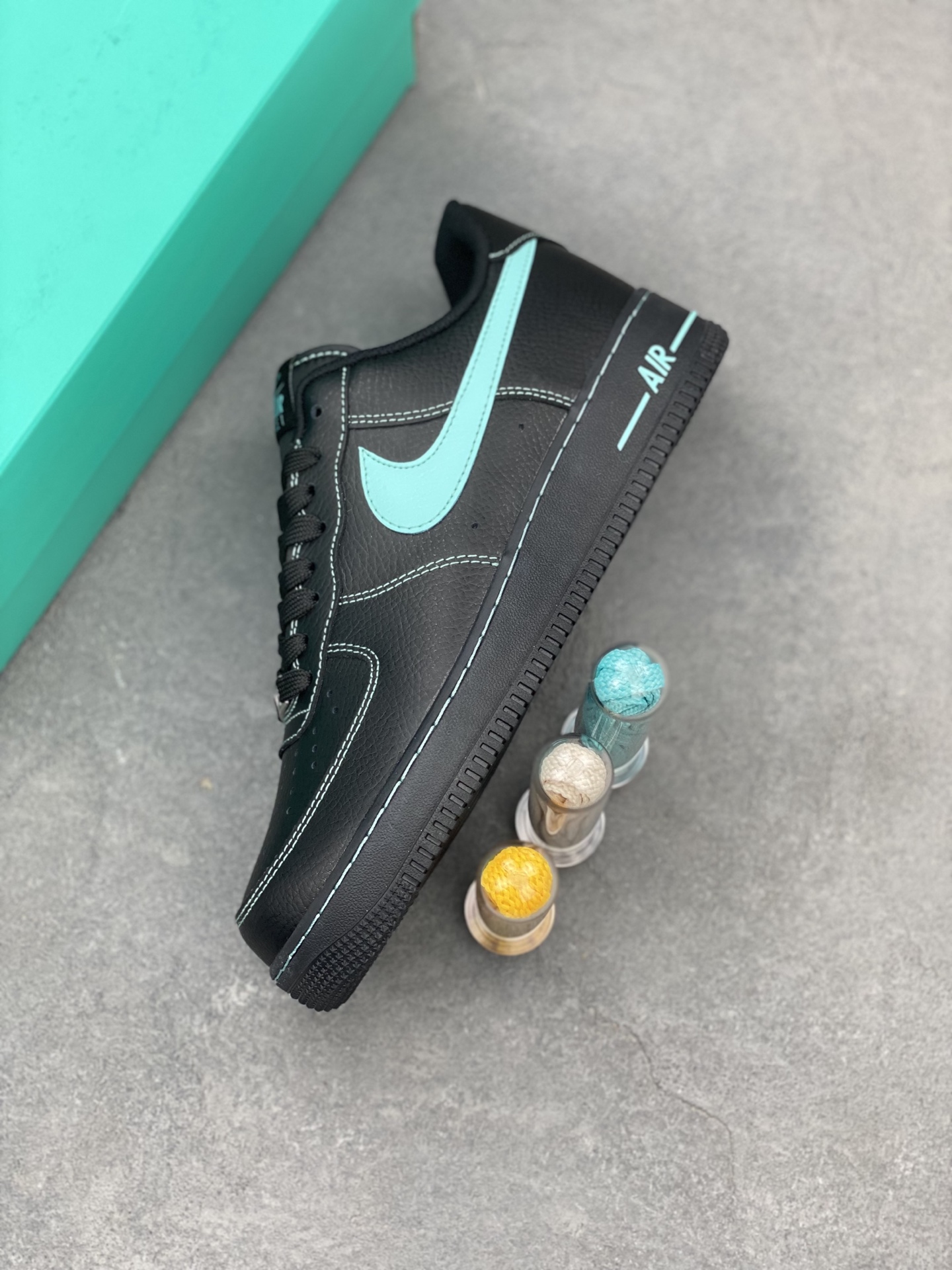 Nike Air Force 1 '07 Low Black Tiffany Custom Sneakers HQ2037-002 8 i1743279396258 272 0 6