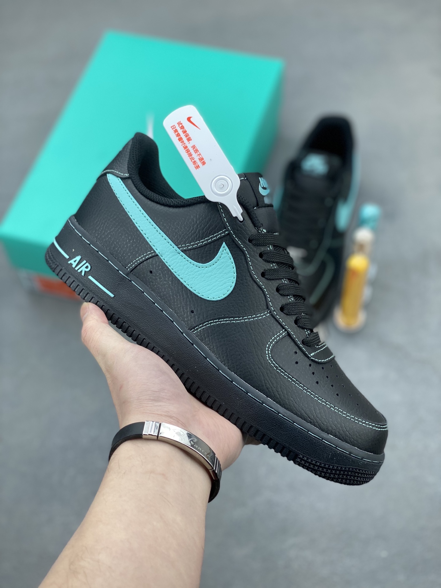 Nike Air Force 1 '07 Low Black Tiffany Custom Sneakers HQ2037-002 2 i1743279396266 4767 0 0