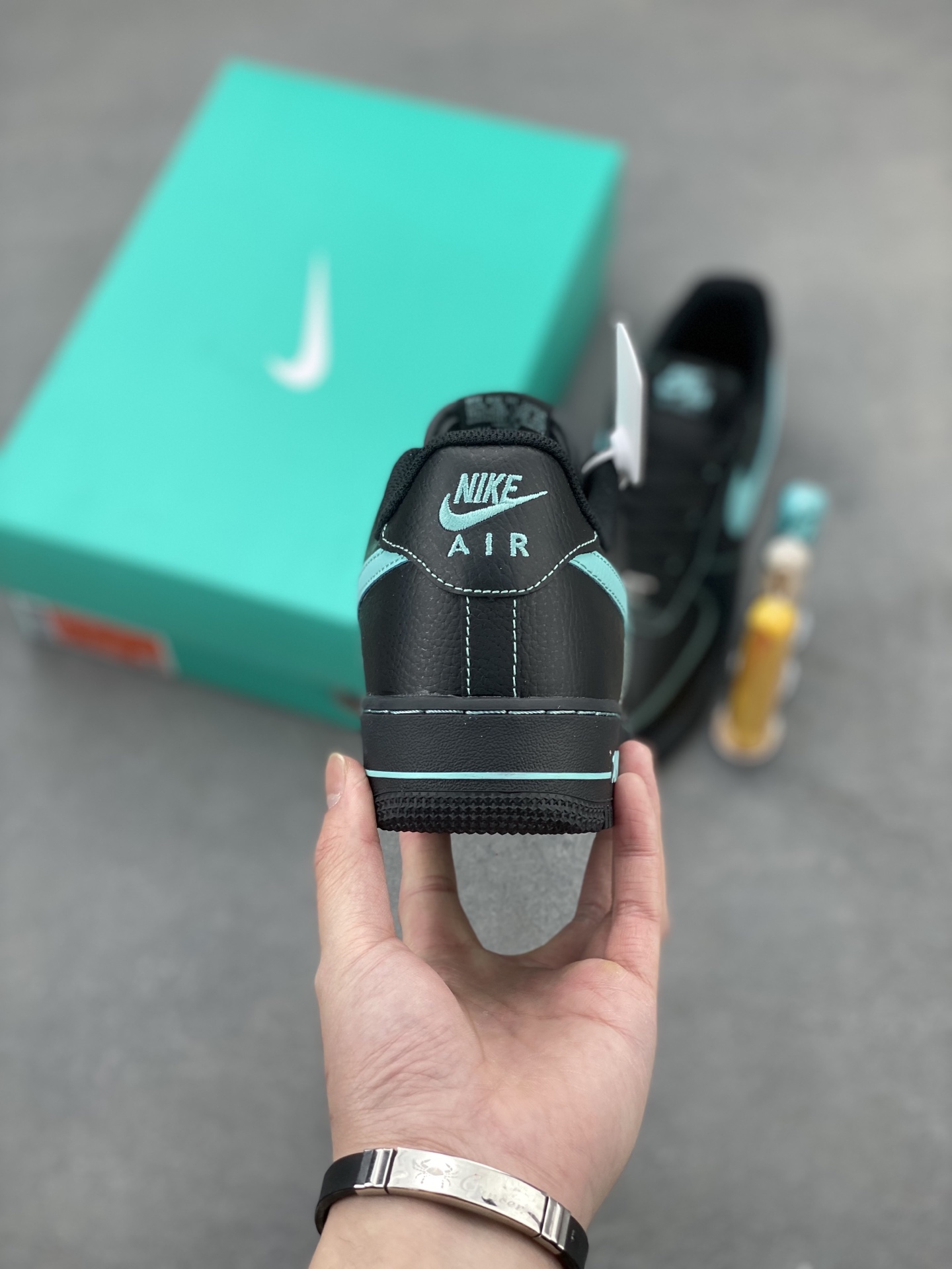 Nike Air Force 1 '07 Low Black Tiffany Custom Sneakers HQ2037-002 5 i1743279397488 3636 0 3