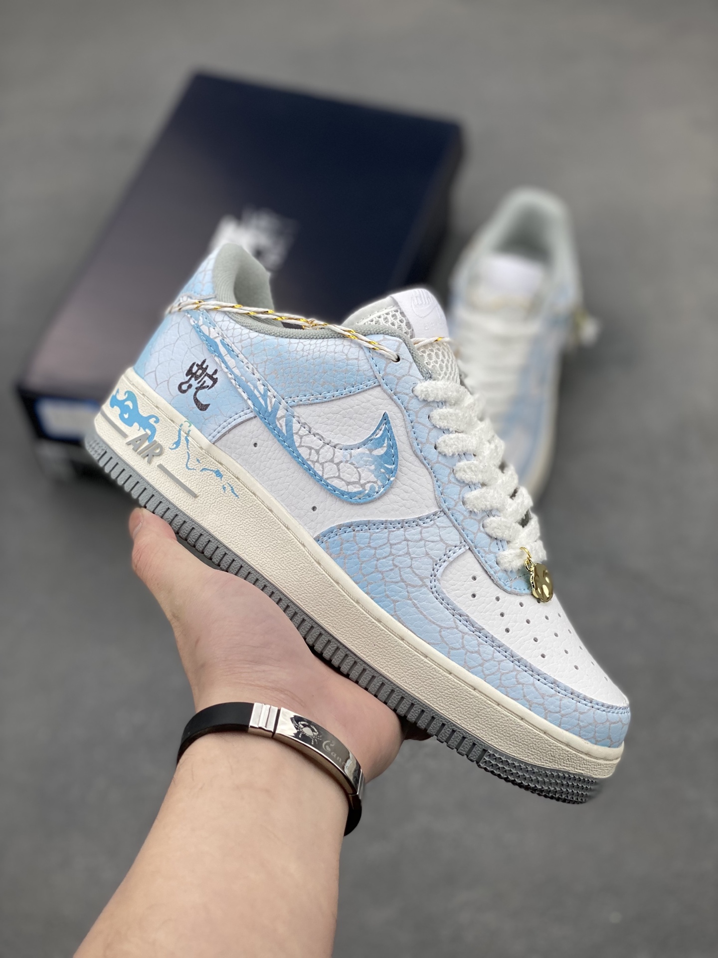 Nike Air Force 1 '07 Low White/Blue Athletic Shoes DX2678-100 2 i1743279789153 7880 0 0