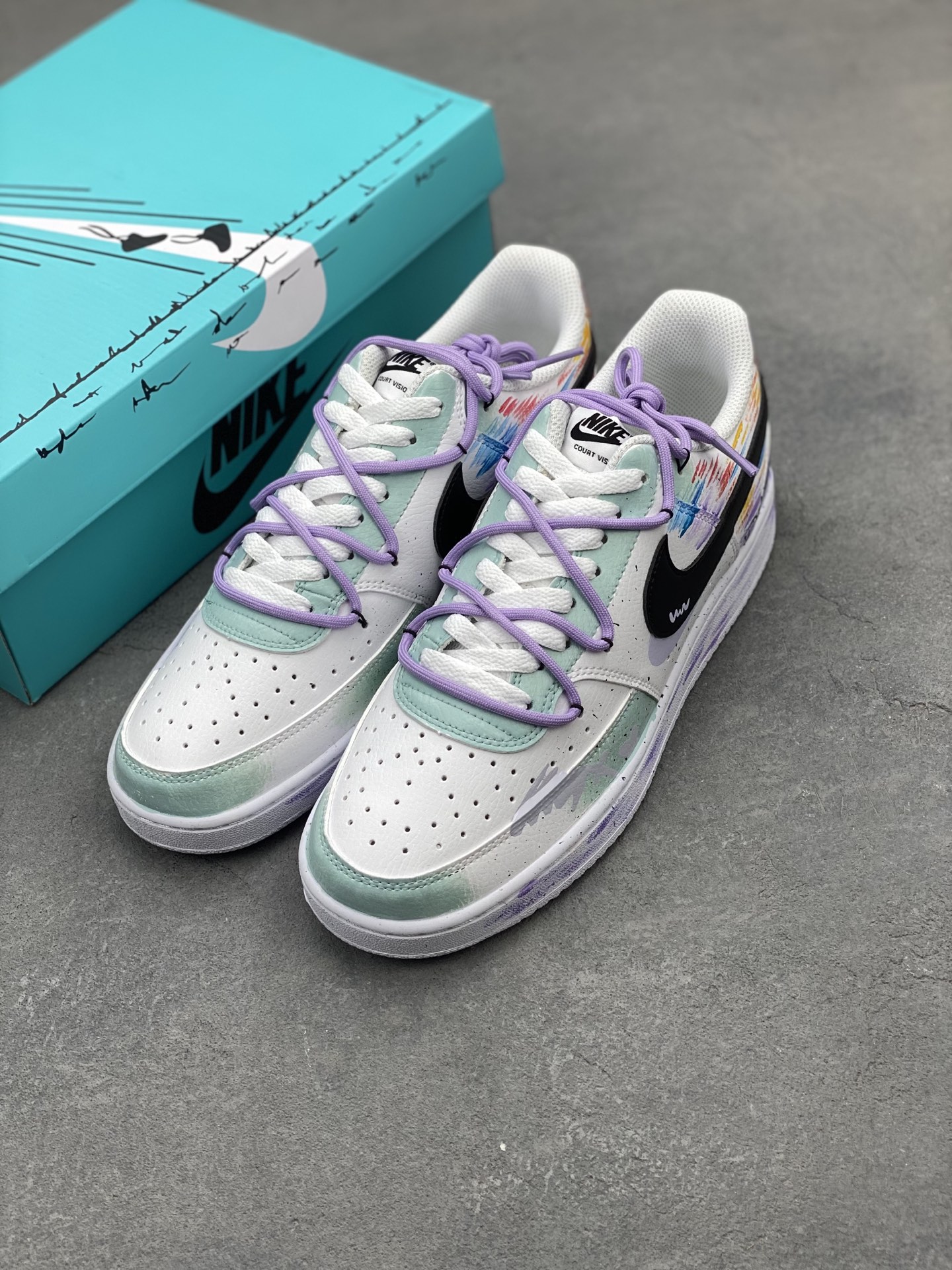 Nike Court Vision Low 'Dreamy Realm' Custom Sneakers - Hand-Painted Graffiti 9 i1743279955991 3087 0 7