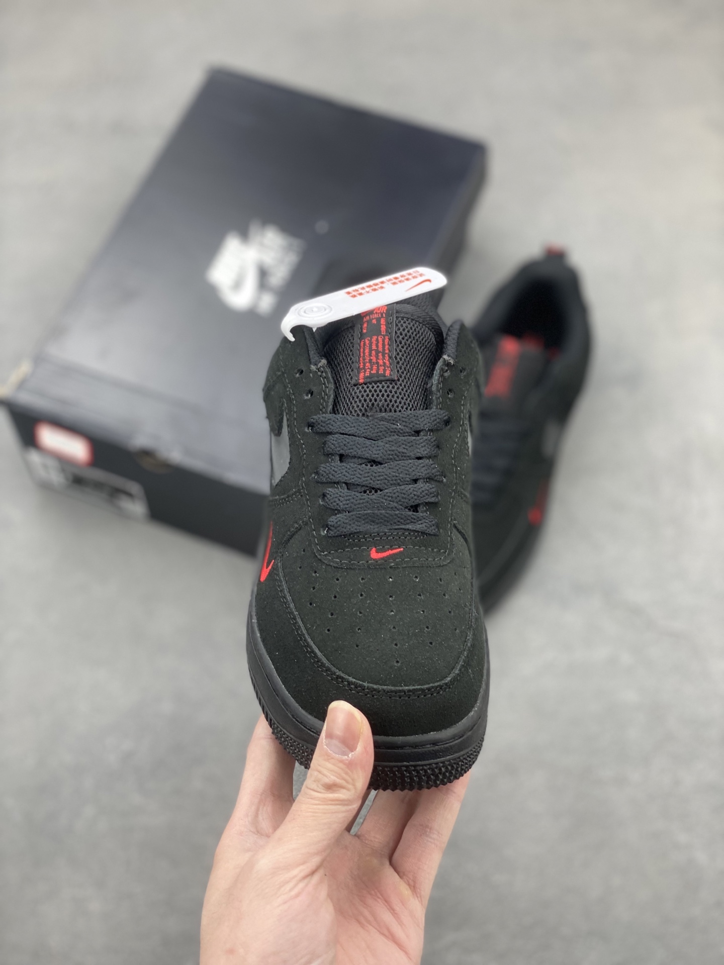 Nike Air Force 1 '07 Low Black/Red Suede Sneakers DZ4514-001 3 i1743538800439 5488 0 1