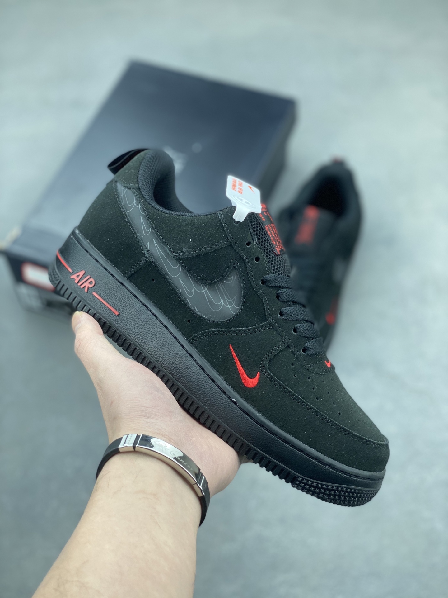 Nike Air Force 1 '07 Low Black/Red Suede Sneakers DZ4514-001 2 i1743538811997 9973 0 0