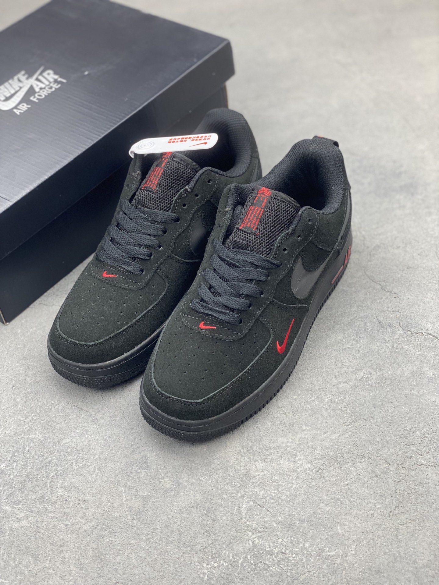 Nike Air Force 1 '07 Low Black/Red Suede Sneakers DZ4514-001 9 i1743538812079 1373 0 7