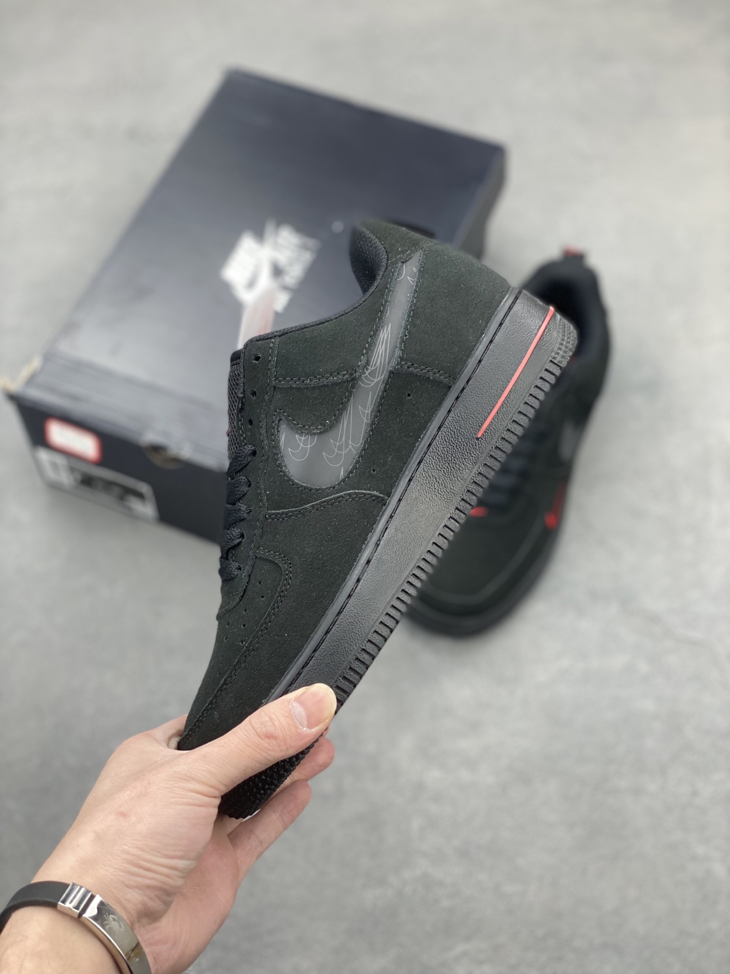 Nike Air Force 1 '07 Low Black/Red Suede Sneakers DZ4514-001 4 i1743538812105 1364 0 2