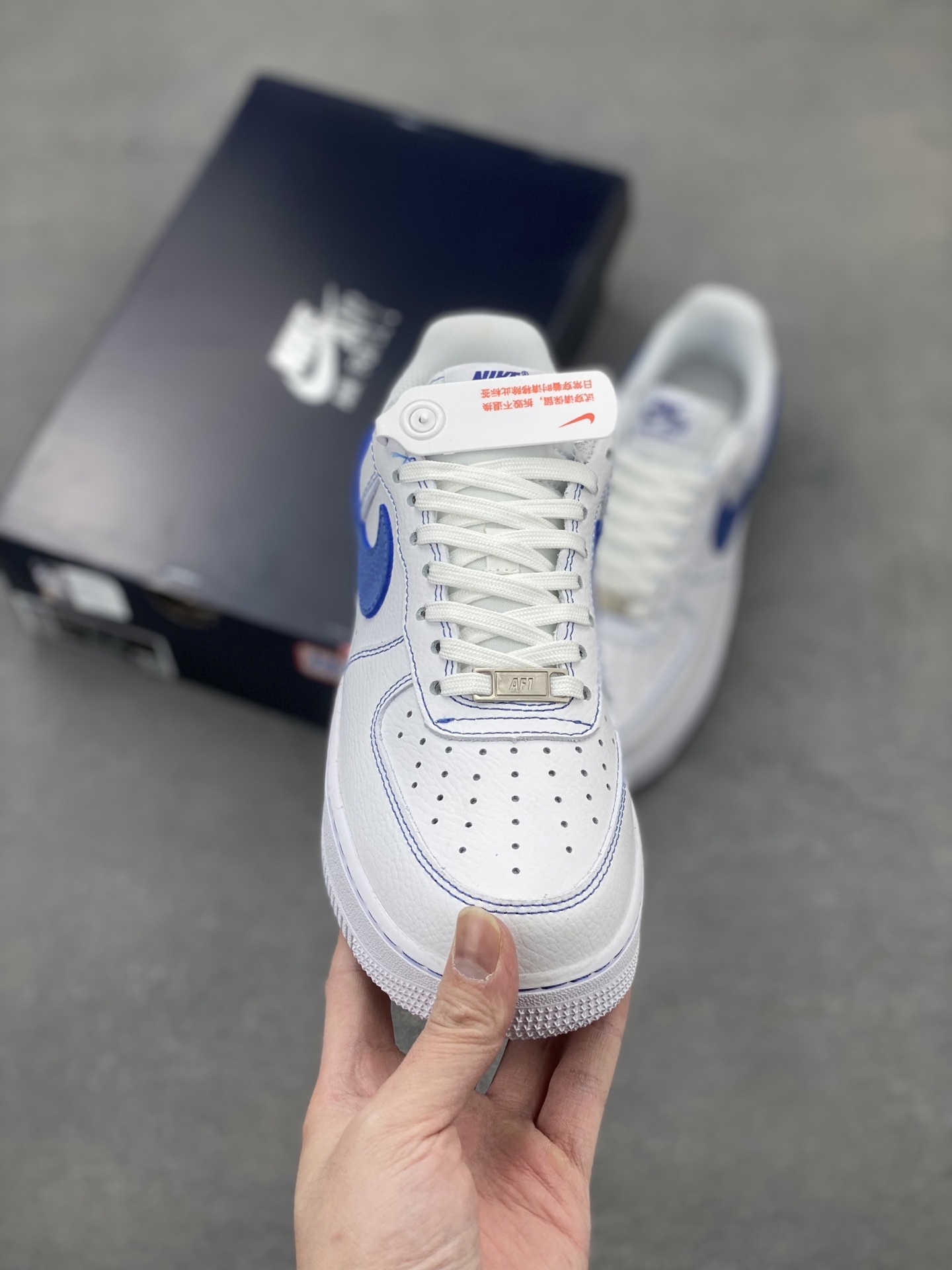 Nike Air Force 1 '07 Low White/Blue Stitching - Limited Edition Sneaker 3 i1743538905785 1513 0 1