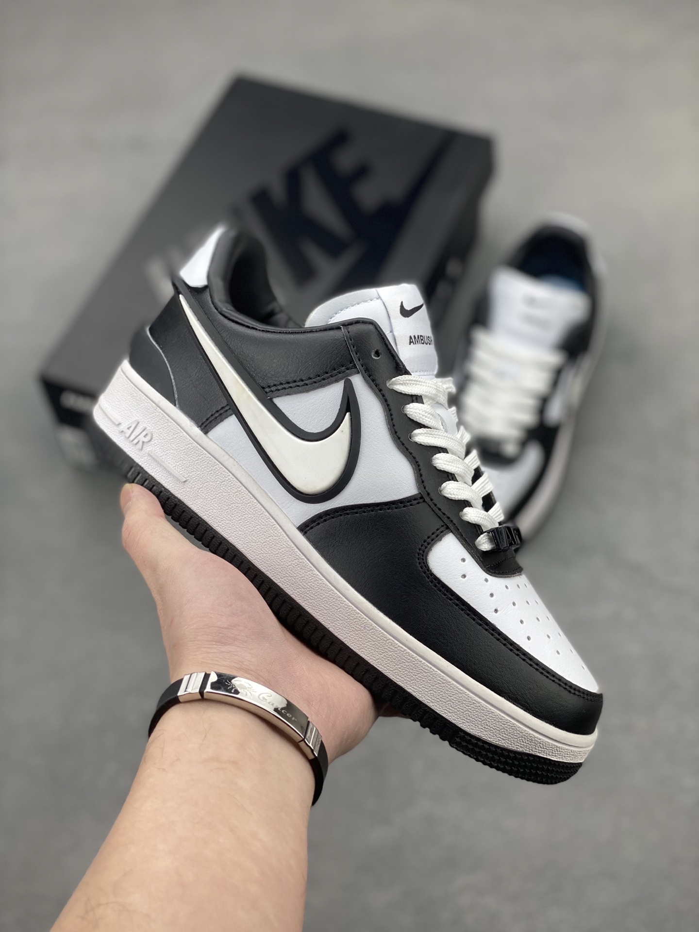 AMBUSH x Nike Air Force 1 Low Black White Leather Sneakers DV3464-010 2 i1743539136110 5191 0 0