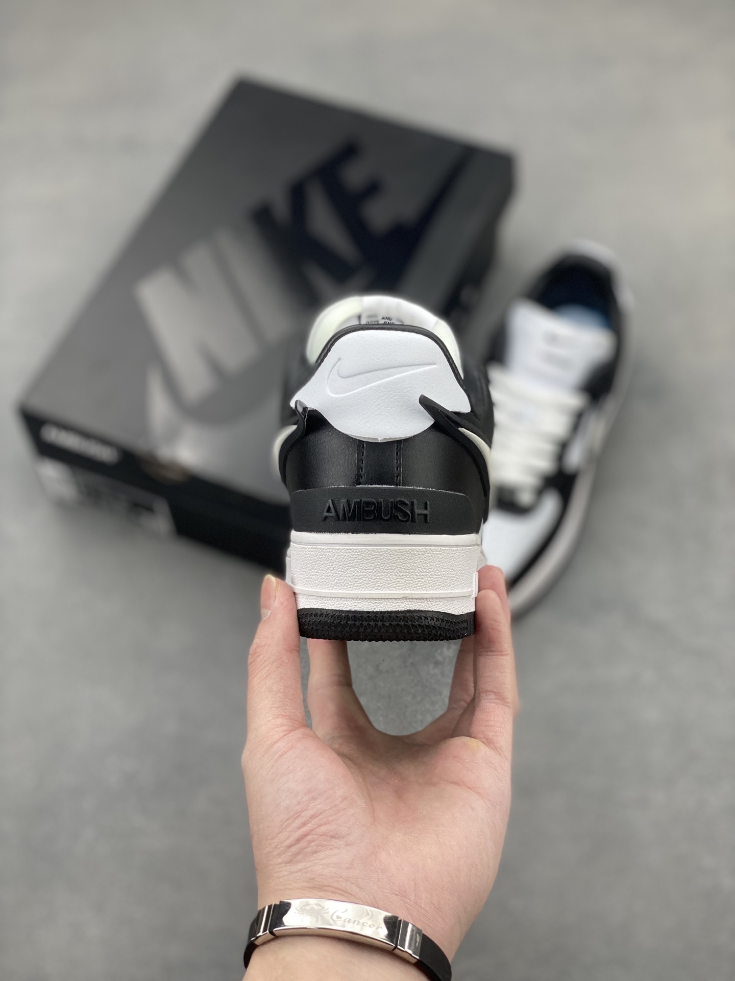 AMBUSH x Nike Air Force 1 Low Black White Leather Sneakers DV3464-010 5 i1743539136142 7515 0 3