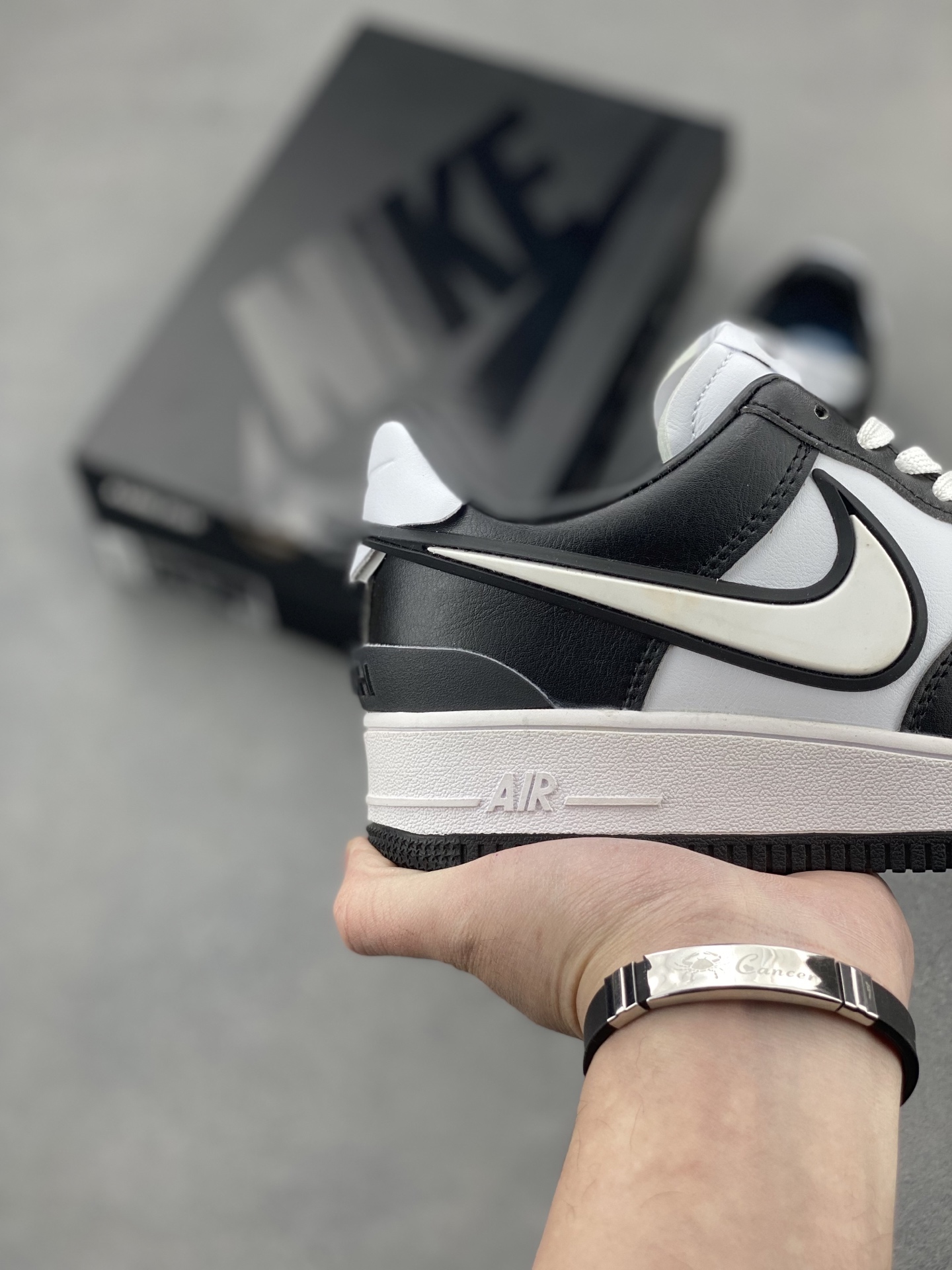 AMBUSH x Nike Air Force 1 Low Black White Leather Sneakers DV3464-010 6 i1743539139245 7622 0 4