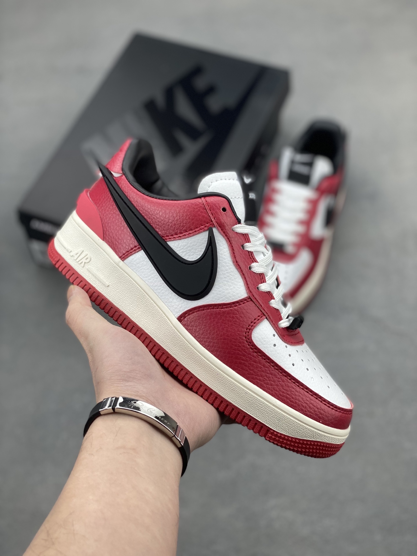 Nike x Ambush Air Force 1 Low Red White Black Leather Sneakers 2 i1743539334075 6652 0 0