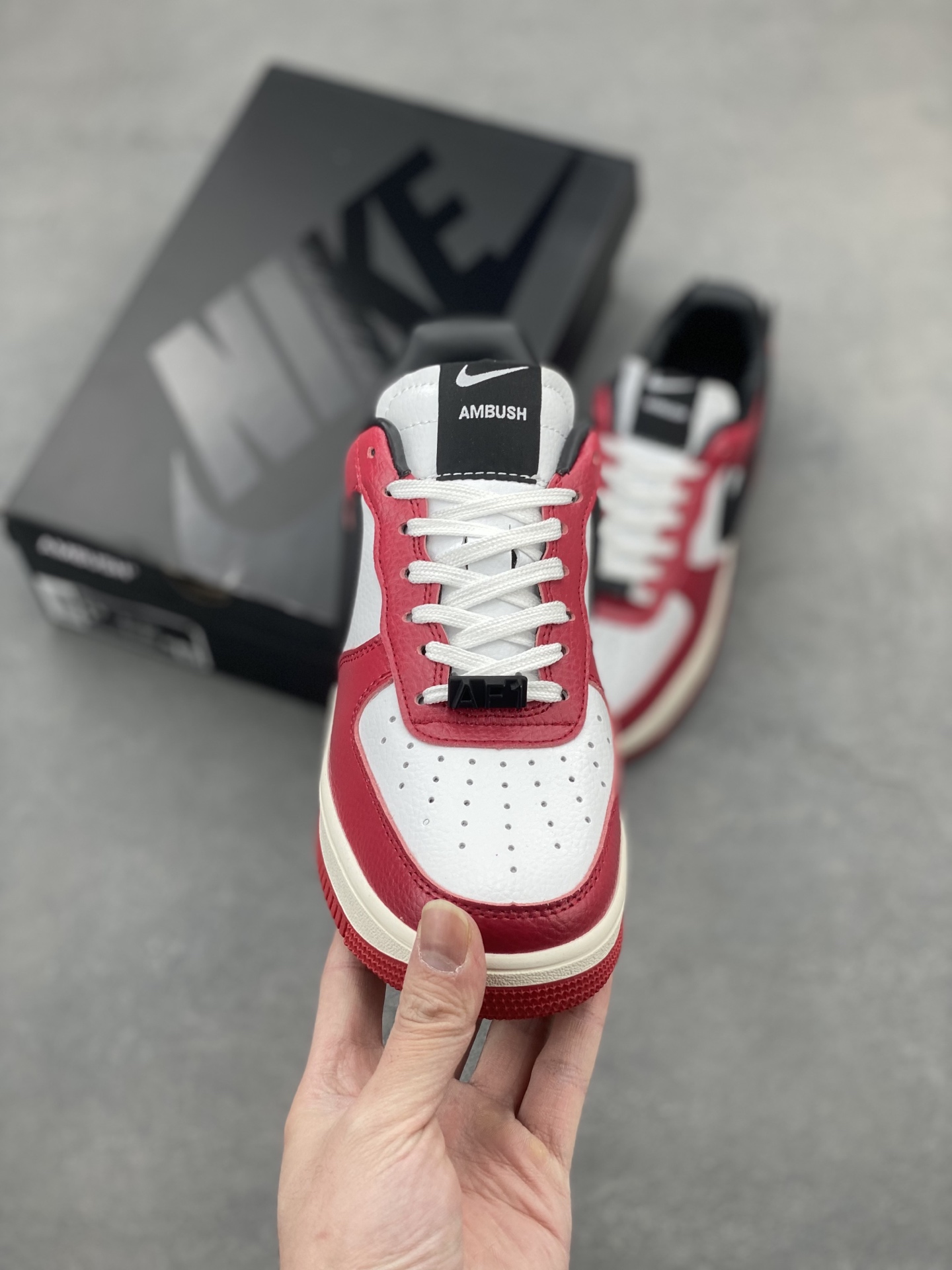 Nike x Ambush Air Force 1 Low Red White Black Leather Sneakers 3 i1743539334108 8759 0 1