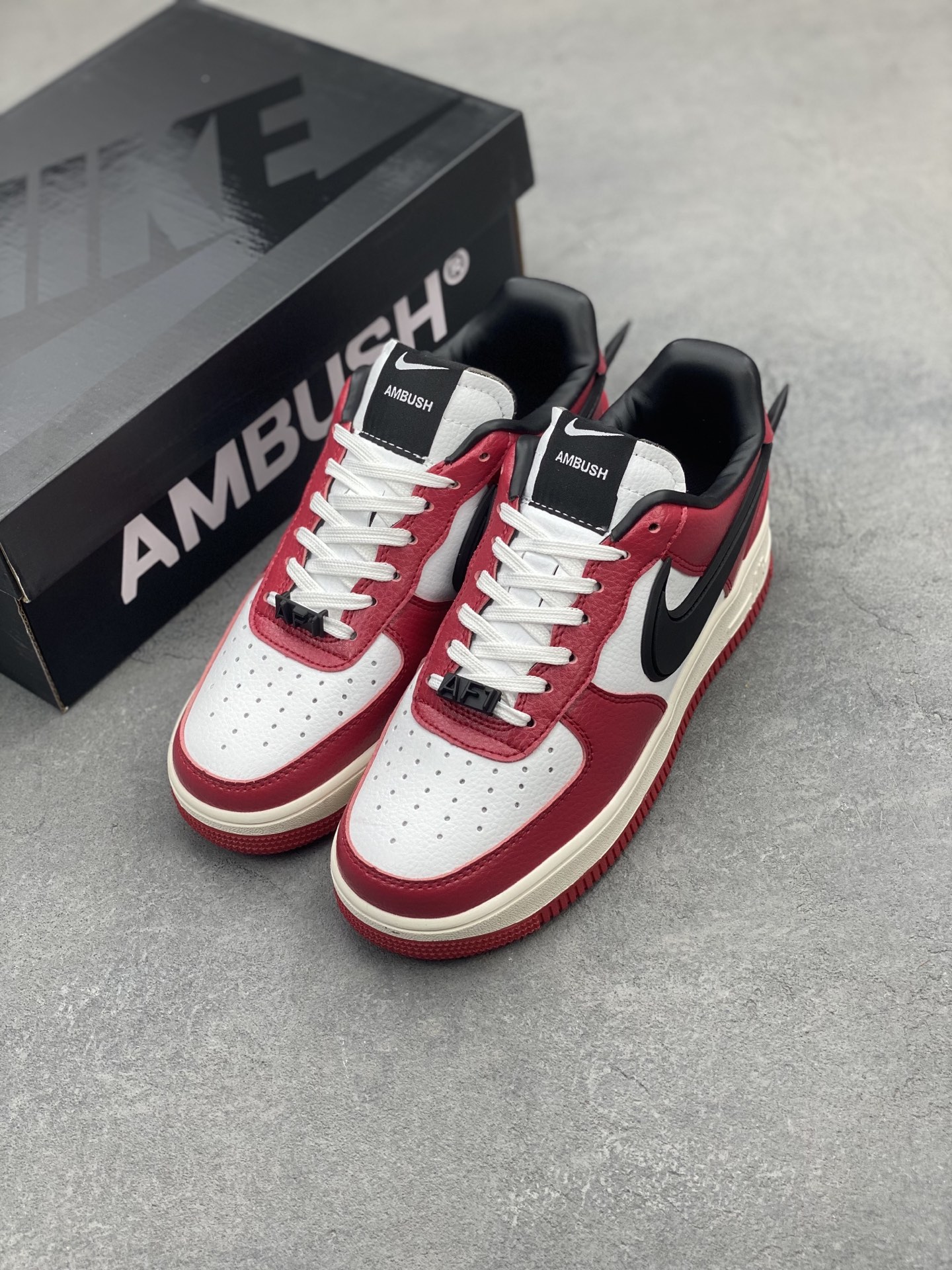 Nike x Ambush Air Force 1 Low Red White Black Leather Sneakers 9 i1743539342419 4766 0 7