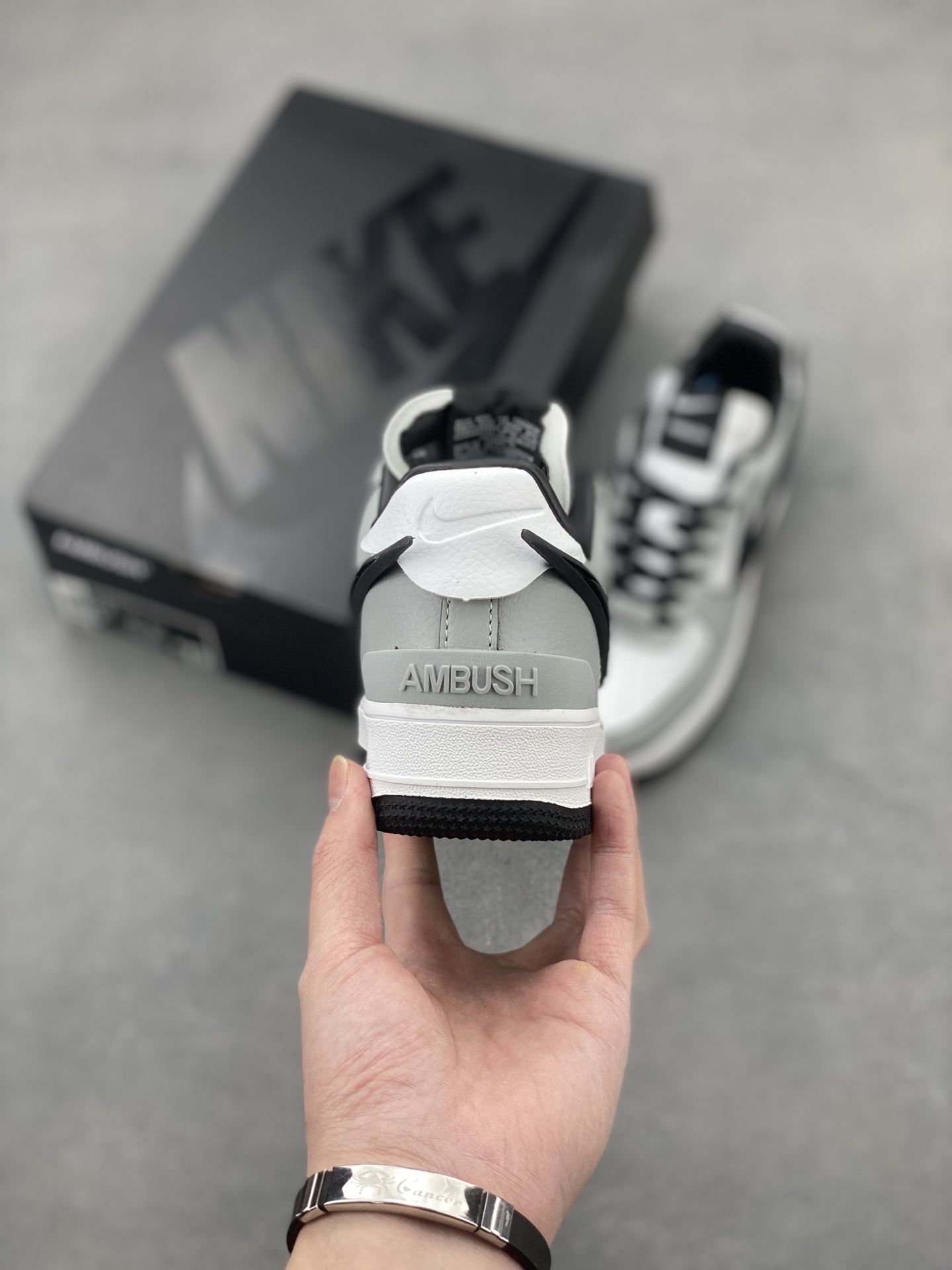 Nike x Ambush Air Force 1 Low Grey White Black, Leather Structure - DV3464-005 5 i1743539371975 9889 0 3