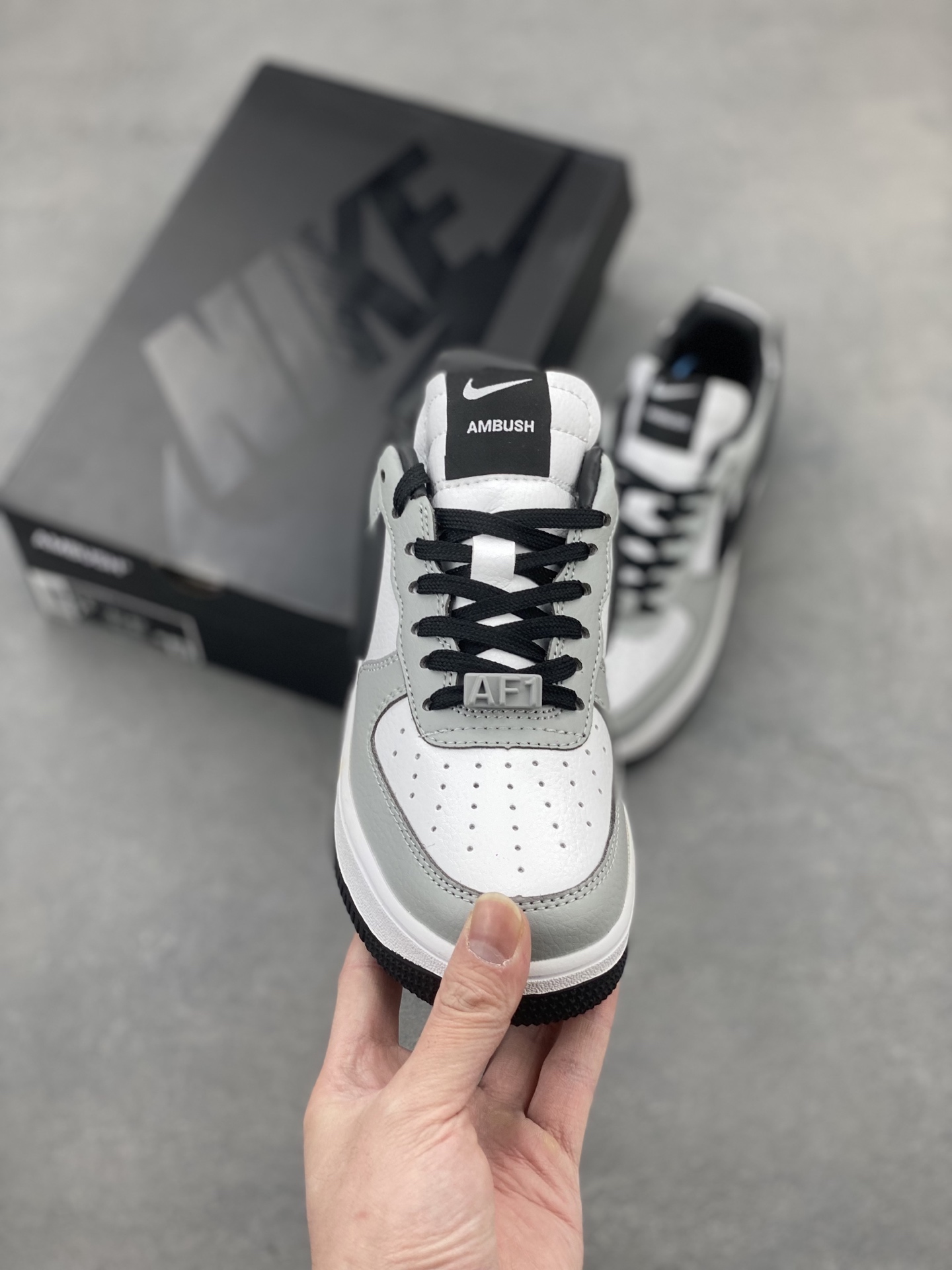 Nike x Ambush Air Force 1 Low Grey White Black, Leather Structure - DV3464-005 3 i1743539384564 1739 0 1