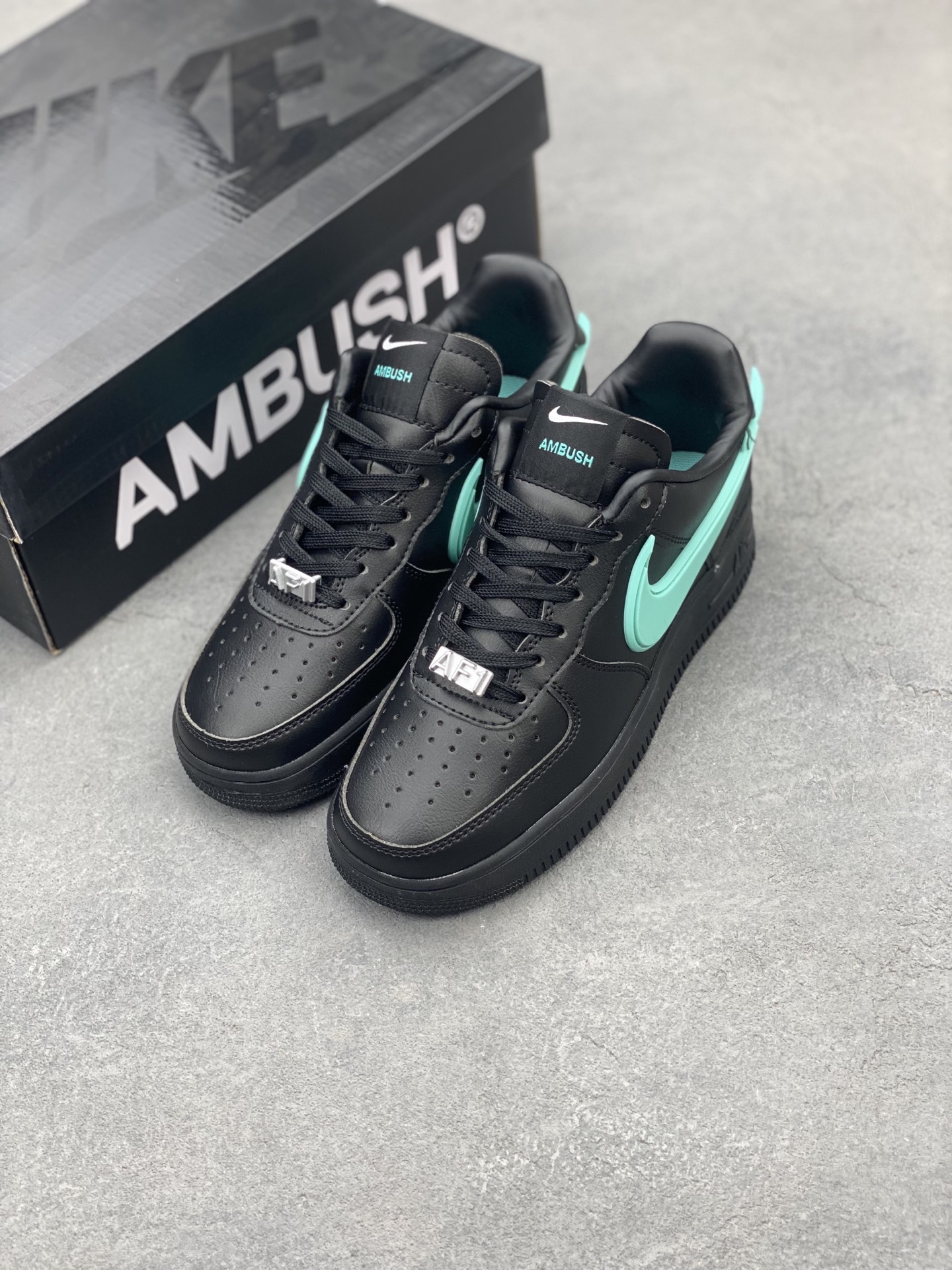 Nike x Ambush Air Force 1 Low Black/Aqua Leather Sneakers DV3464-009 9 i1743539812712 120 0 7