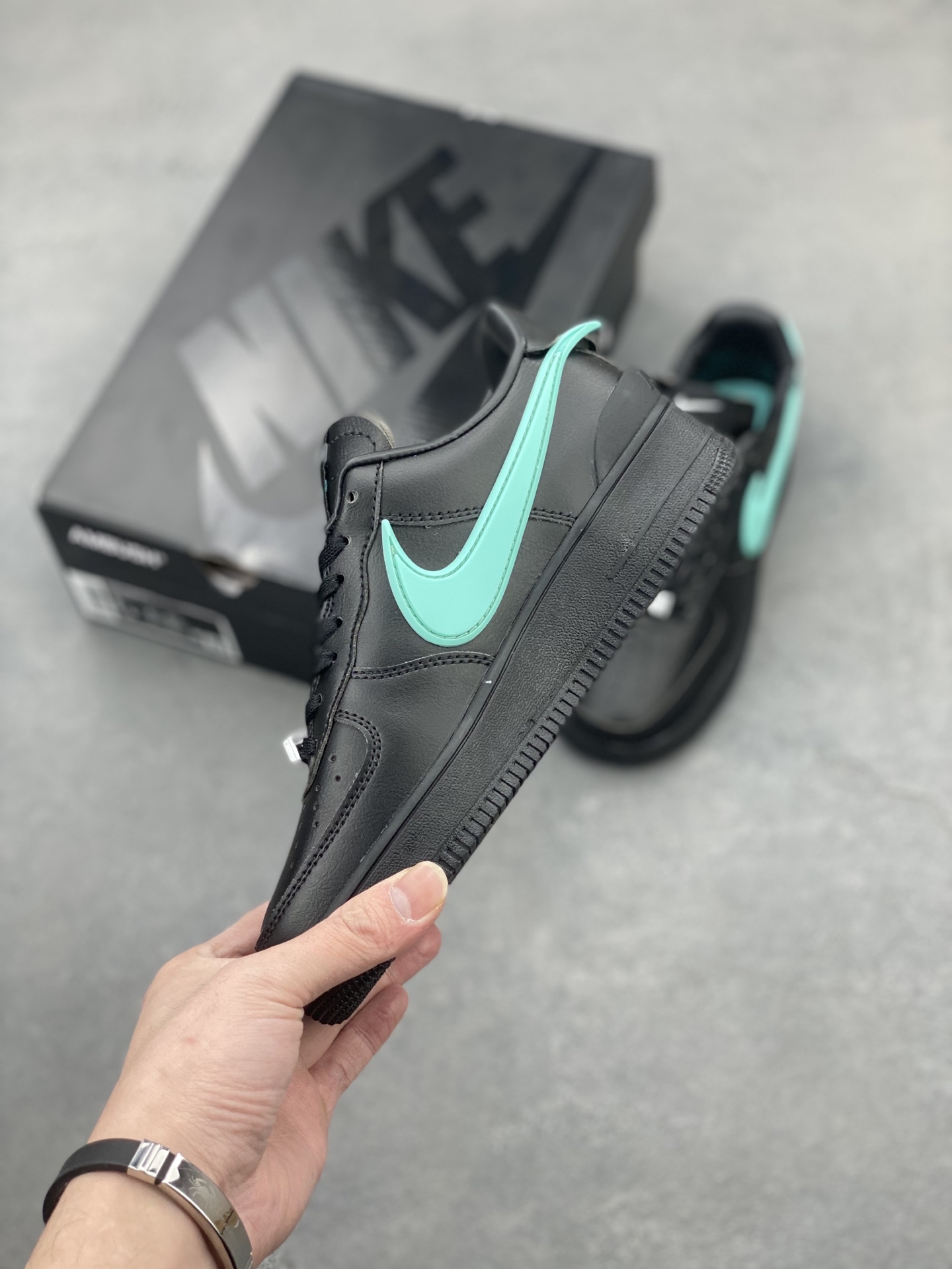 Nike x Ambush Air Force 1 Low Black/Aqua Leather Sneakers DV3464-009 4 i1743539818119 3967 0 2