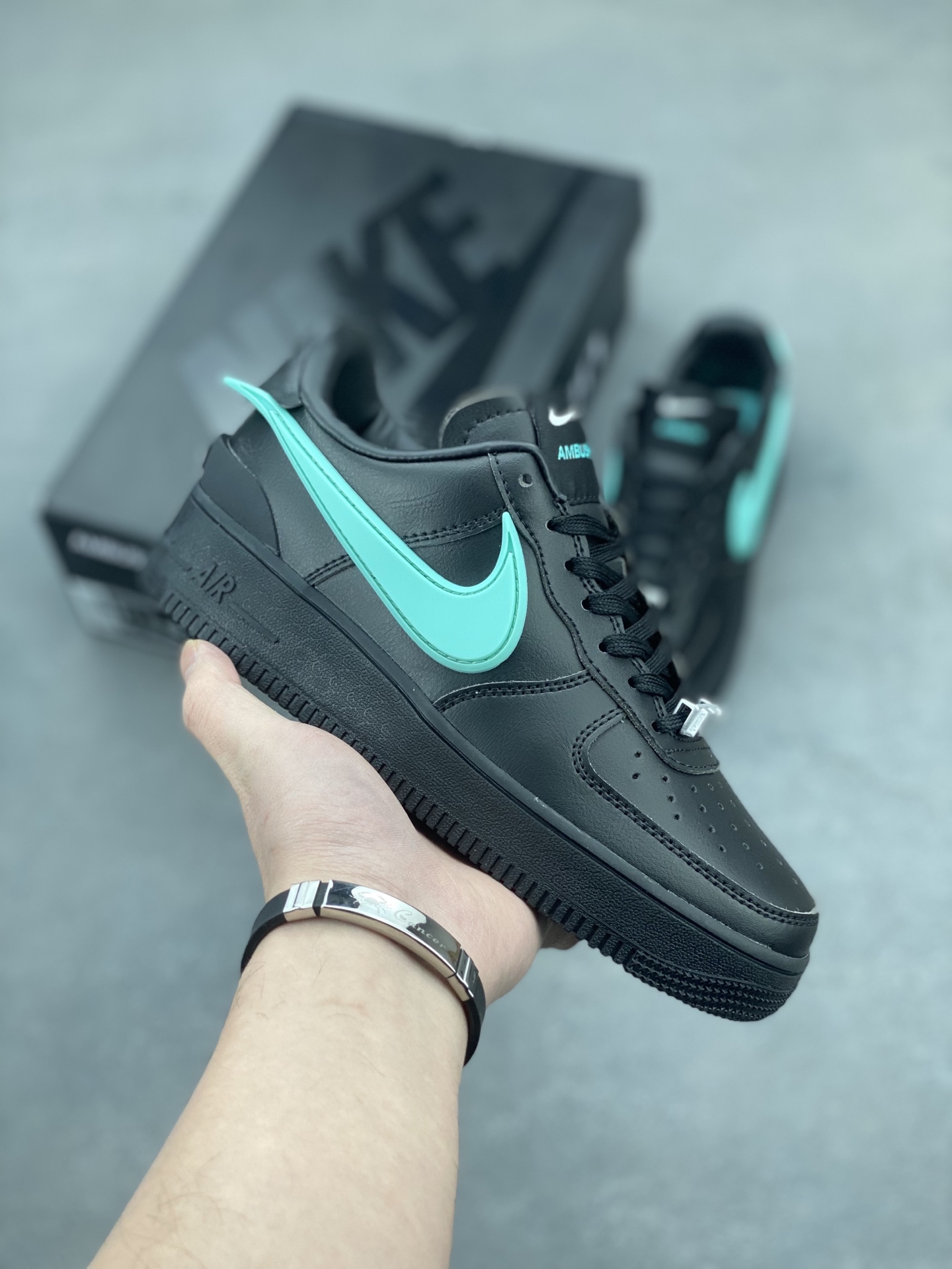Nike x Ambush Air Force 1 Low Black/Aqua Leather Sneakers DV3464-009 2 i1743539818154 4683 0 0
