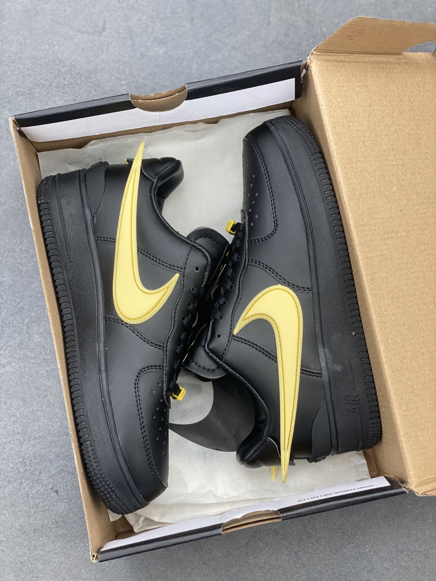 Ambush x Nike Air Force 1 Low Black/Yellow, Leather Structure, Oversized Swoosh 9 i1743539888446 9435 0 7