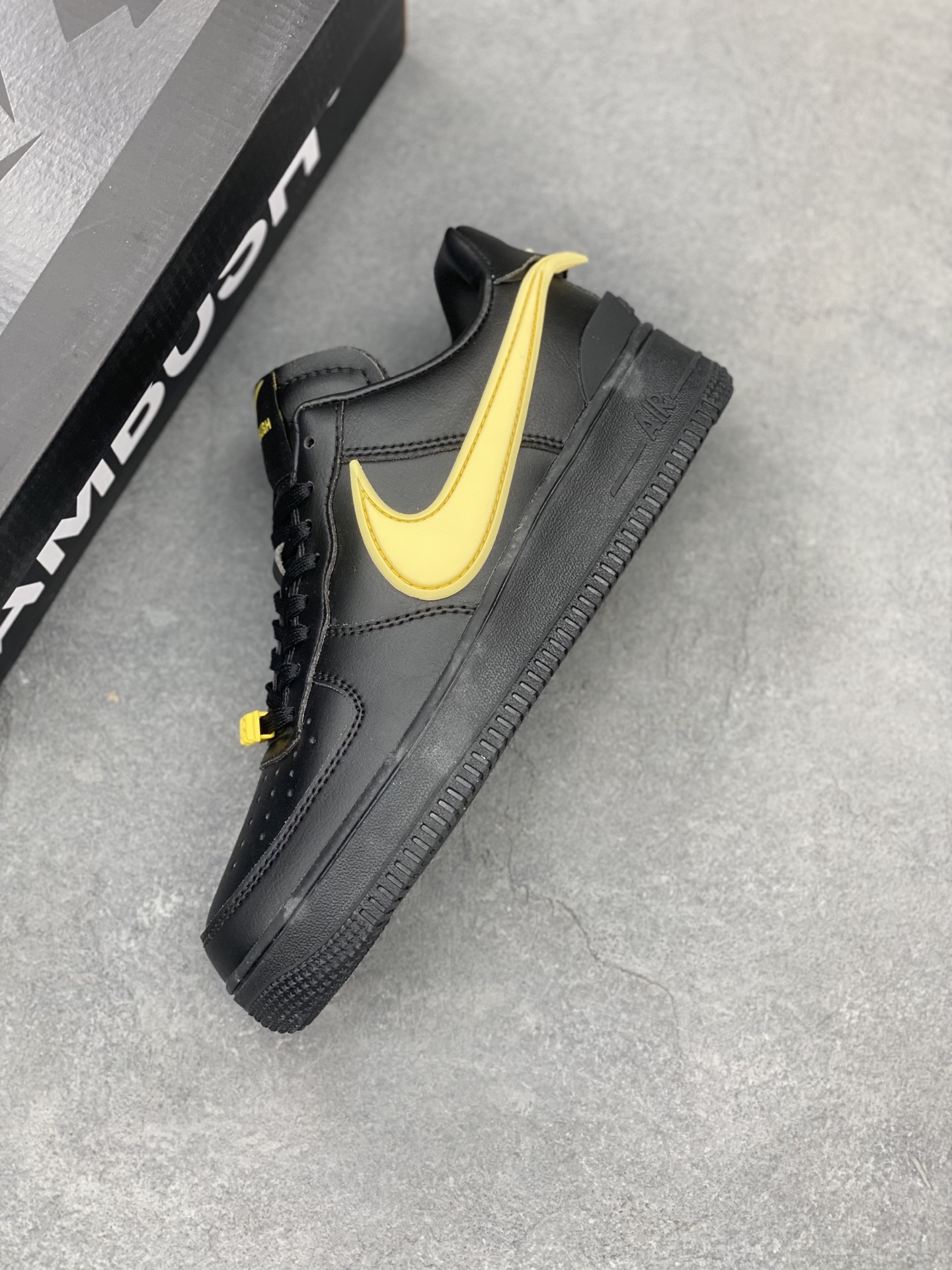 Ambush x Nike Air Force 1 Low Black/Yellow, Leather Structure, Oversized Swoosh 7 i1743539888474 6791 0 5