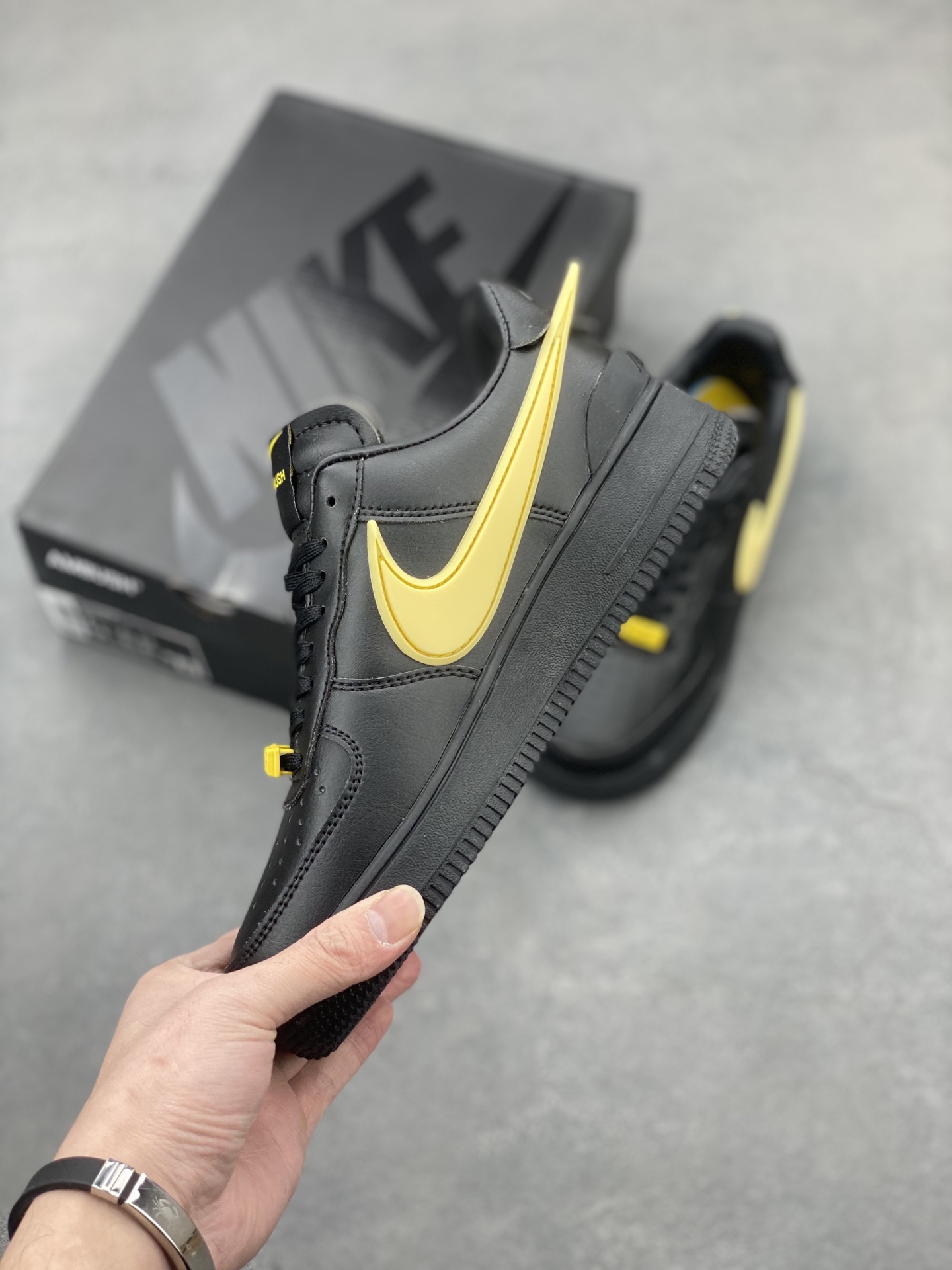 Ambush x Nike Air Force 1 Low Black/Yellow, Leather Structure, Oversized Swoosh 4 i1743539888988 5074 0 2