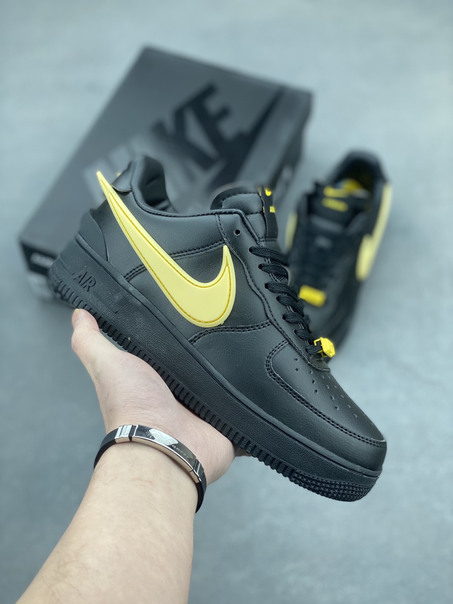 Ambush x Nike Air Force 1 Low Black/Yellow, Leather Structure, Oversized Swoosh 2 i1743539898156 8670 0 0