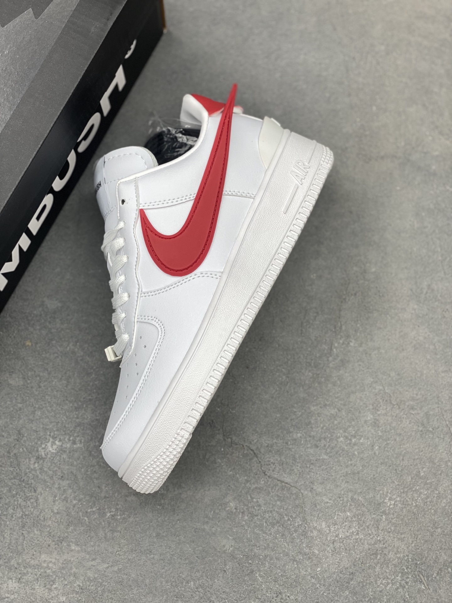 Nike x Ambush Air Force 1 Low White Red, Leather Structure, Oversized Swoosh 8 i1743540023179 4898 0 6