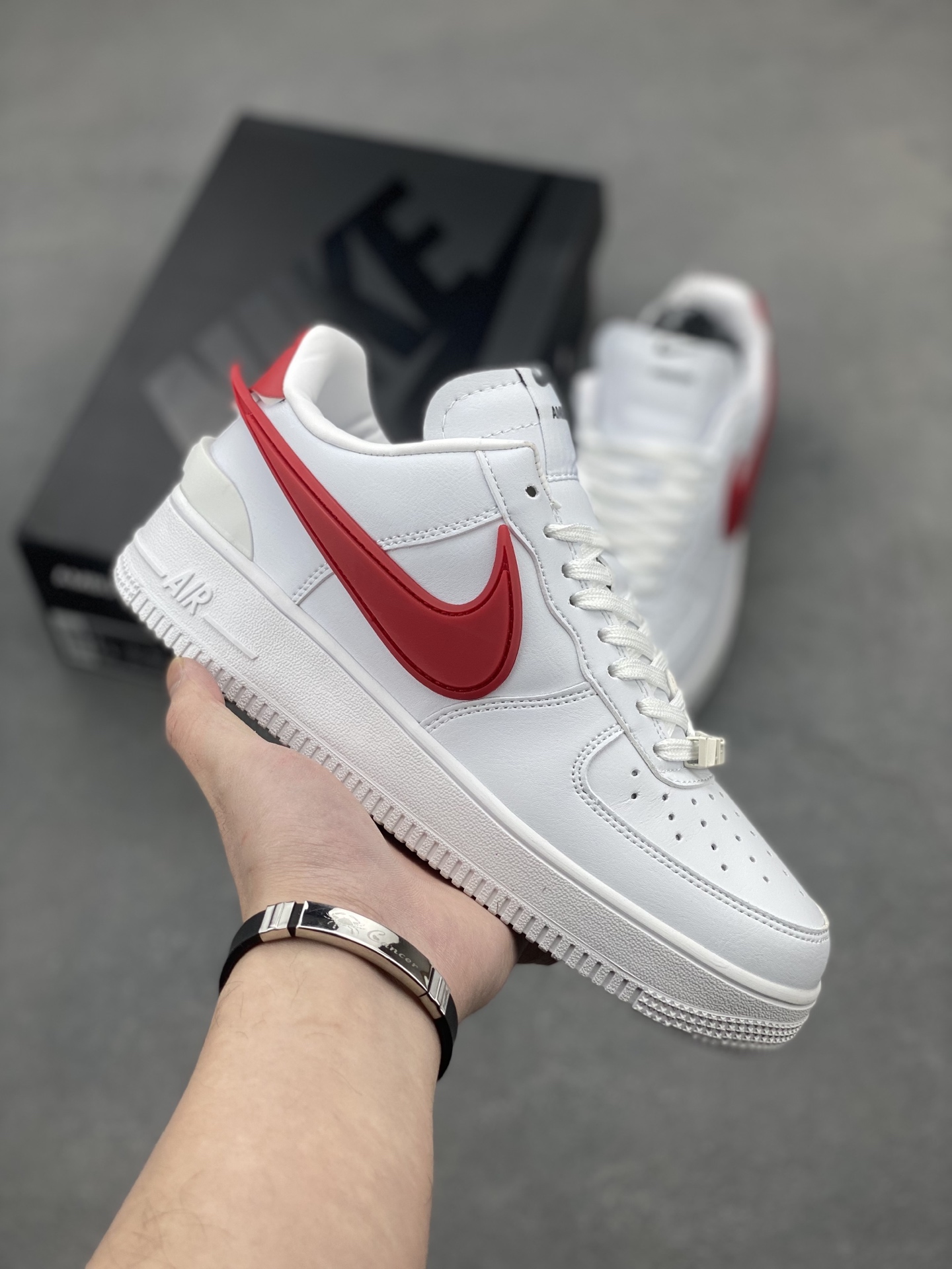 Nike x Ambush Air Force 1 Low White Red, Leather Structure, Oversized Swoosh 2 i1743540029330 8130 0 0