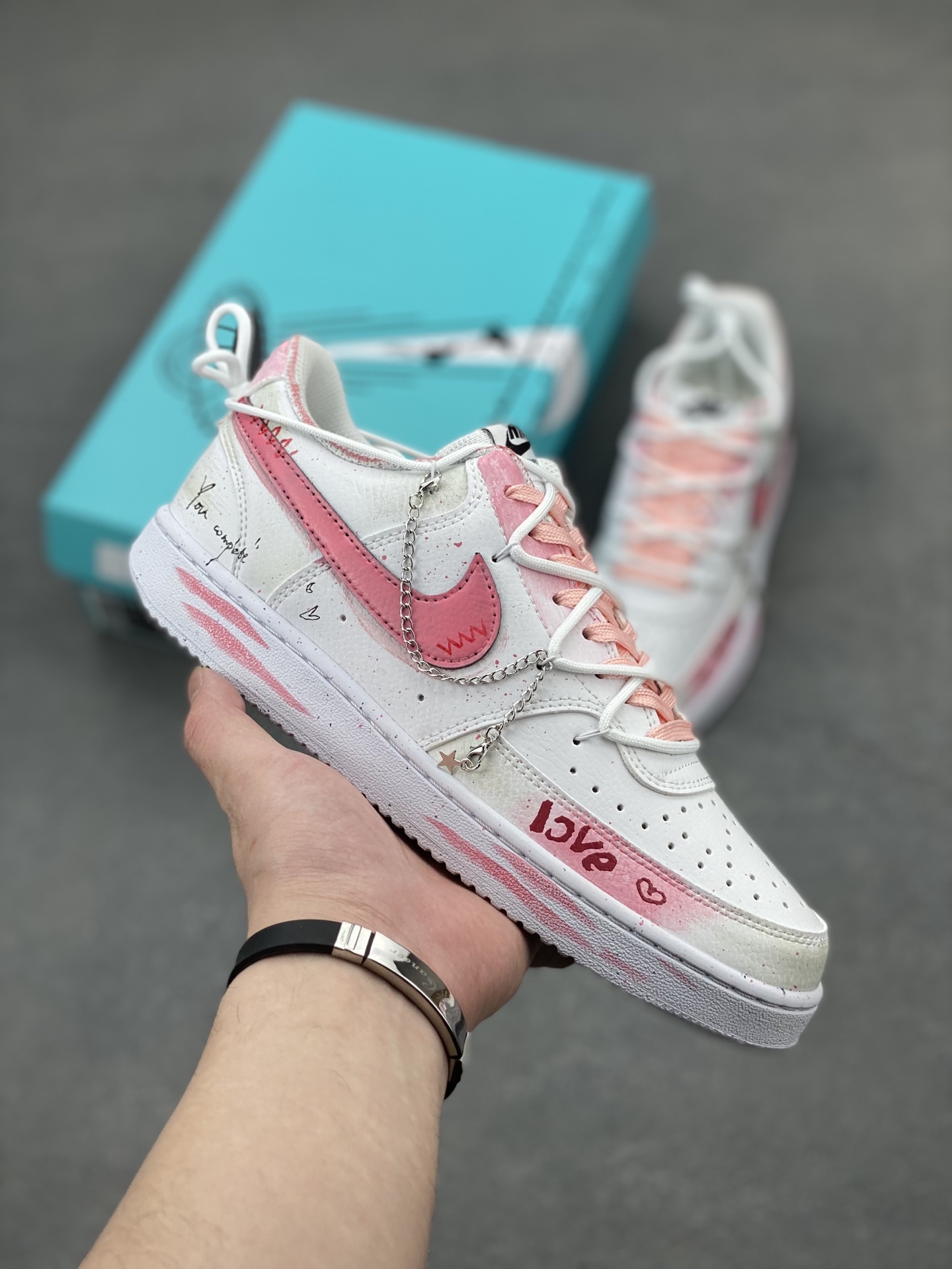 Nike Court Vision Low 'Happy Corner' Hand-Painted Graffiti Custom Sneakers 2 i1744228574396 9183 0 0