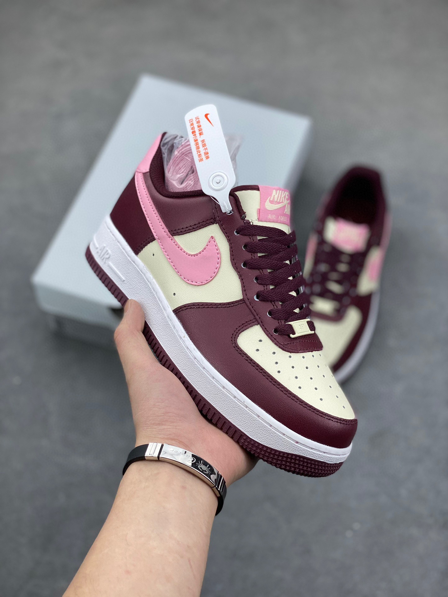 Nike Air Force 1 Low Casual Shoes - Wine Red/White - FD9925-161 2 i1744317494604 4491 0 0