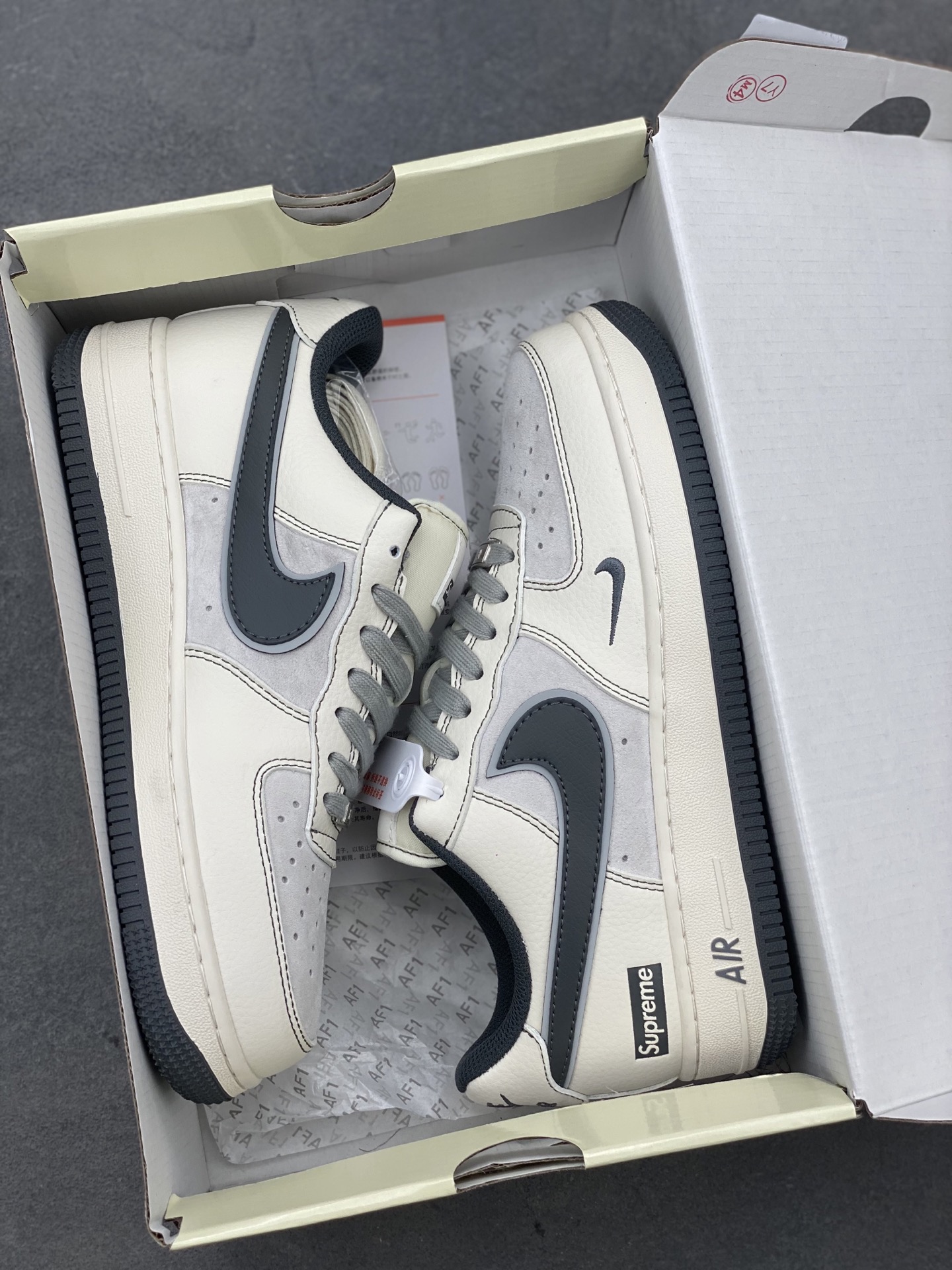 Nike Air Force 1 '07 Low Supreme Collab Sneakers - Pig Grey Base 10 i1744399211349 8301 0 8