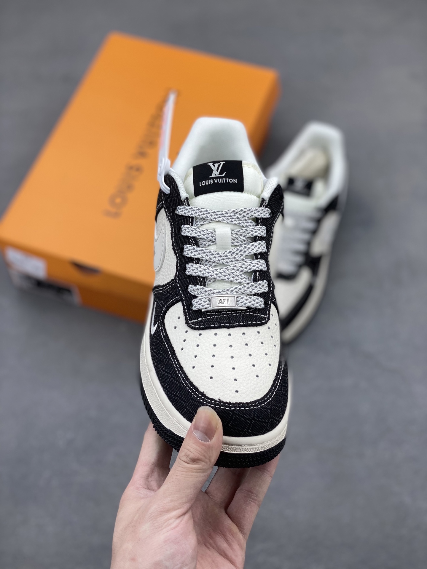 Nike Air Force 1 '07 Low Louis Vuitton Collab Black Denim Sneakers 3 i1744399366544 3070 0 1