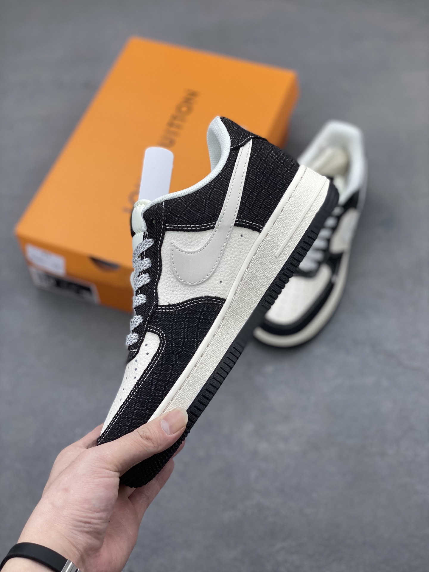 Nike Air Force 1 '07 Low Louis Vuitton Collab Black Denim Sneakers 4 i1744399366566 9994 0 2