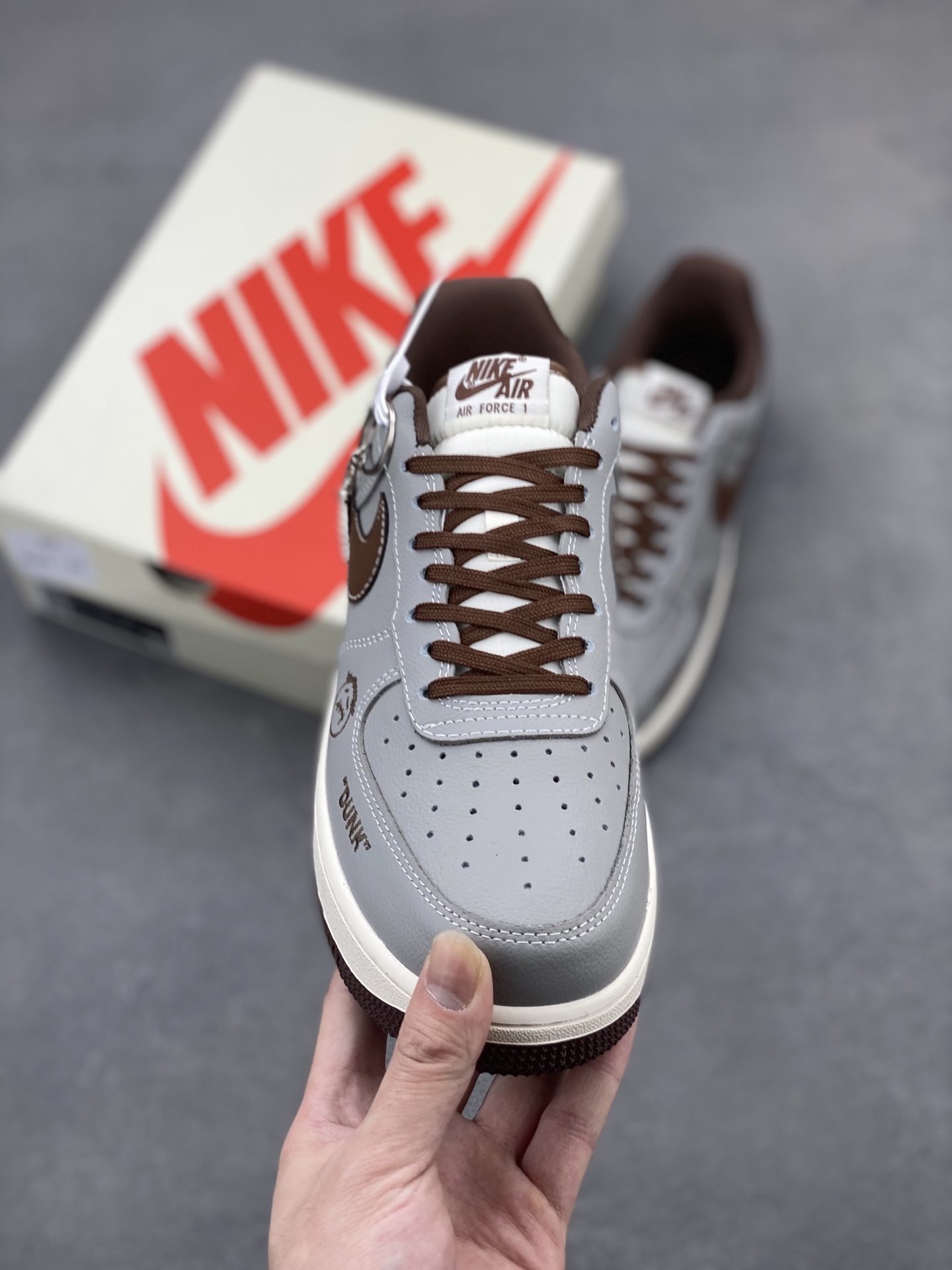 Nike Air Force 1 '07 Low Gray Brown "Nike" Sneakers 3 i1744399408239 7747 0 1