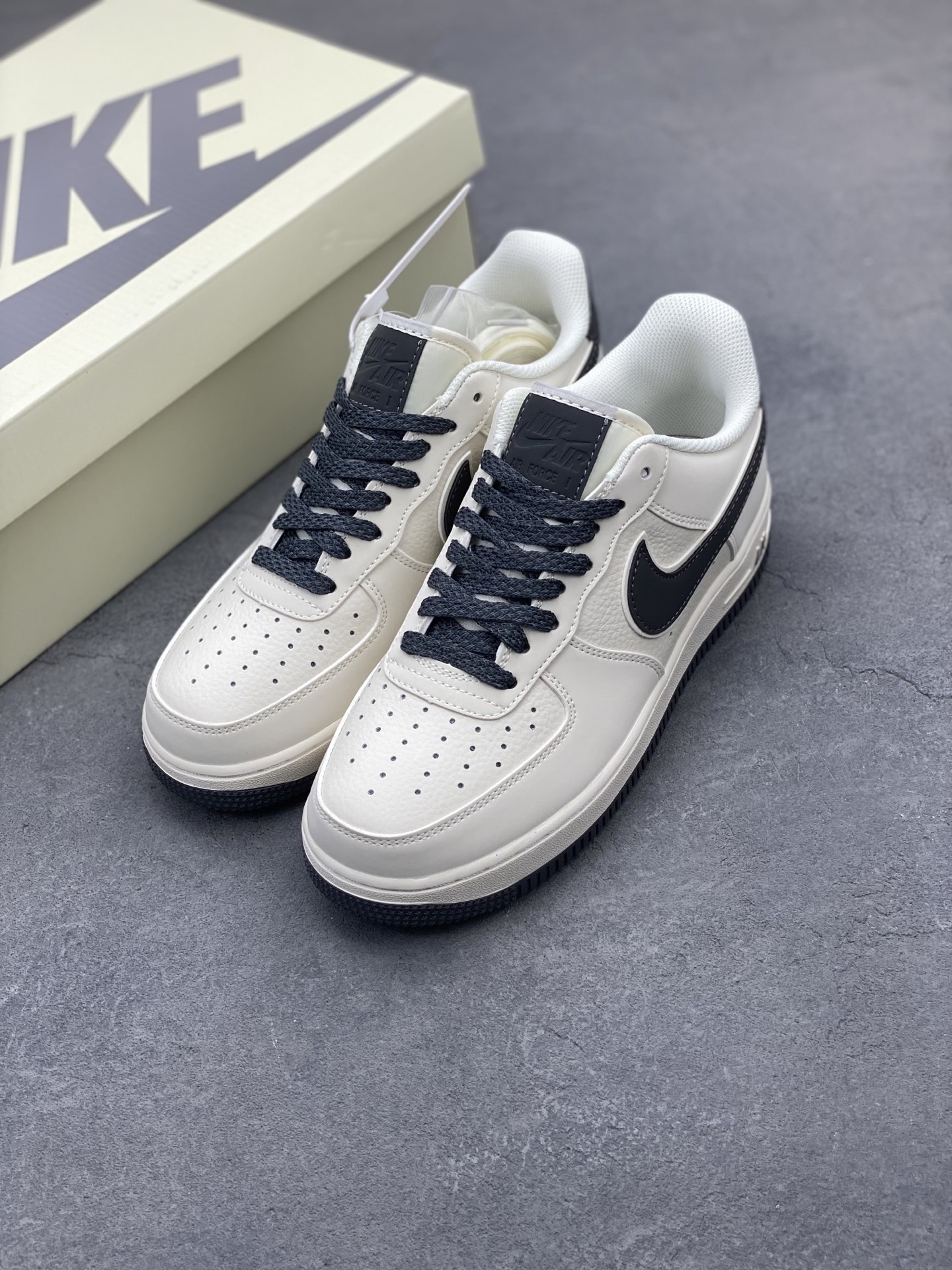 Nike Air Force 1 Low '07 Custom ID Sneakers - Cream/Grey - All Sizes 9 i1744399460599 4003 0 7